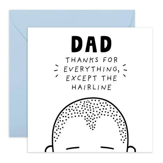 Central 23 Funny Greeting Card - 'DAD HAIRLINE' - For Dads Daddy's Father Pops - Gift for Father’s Day, B-day, or Any Occasion - Celebrate with a Lighthearted Twist - Comes with Stickers