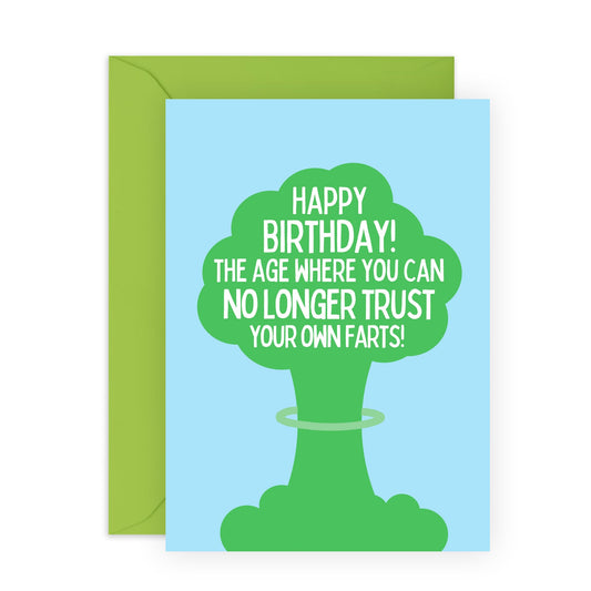 Funny Birthday Card on Aging - 'Can't Trust A Fart' - Gifts for Best & Close Friends, Sisters, Sis, Gal , Her, Bruv, Mate, Colleague - Kaboom - Comes with Fun Stickers