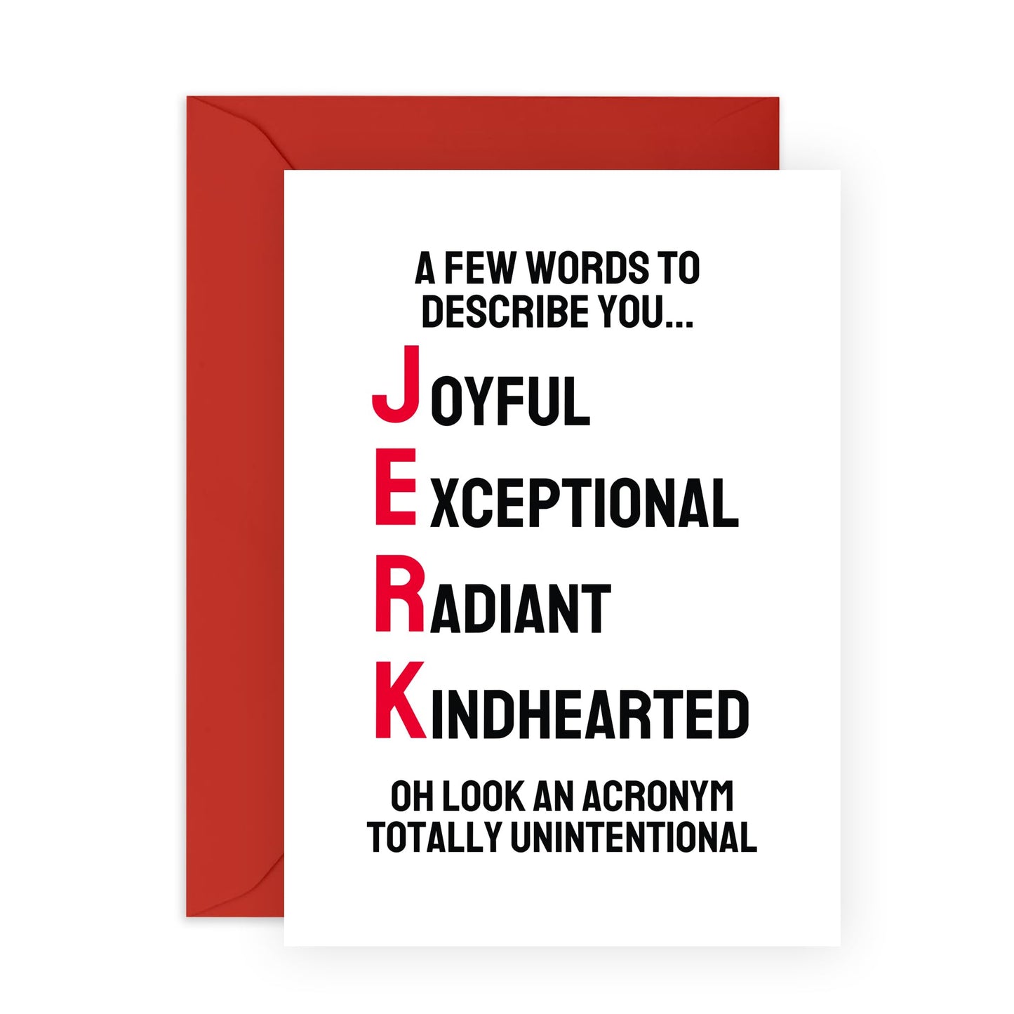Husband Birthday Card - Jerk Acronym - Humorous Birthday Cards For Men Women - Brother Birthday Cards - Boyfriend Son Friends - Comes With Stickers - By Central 23