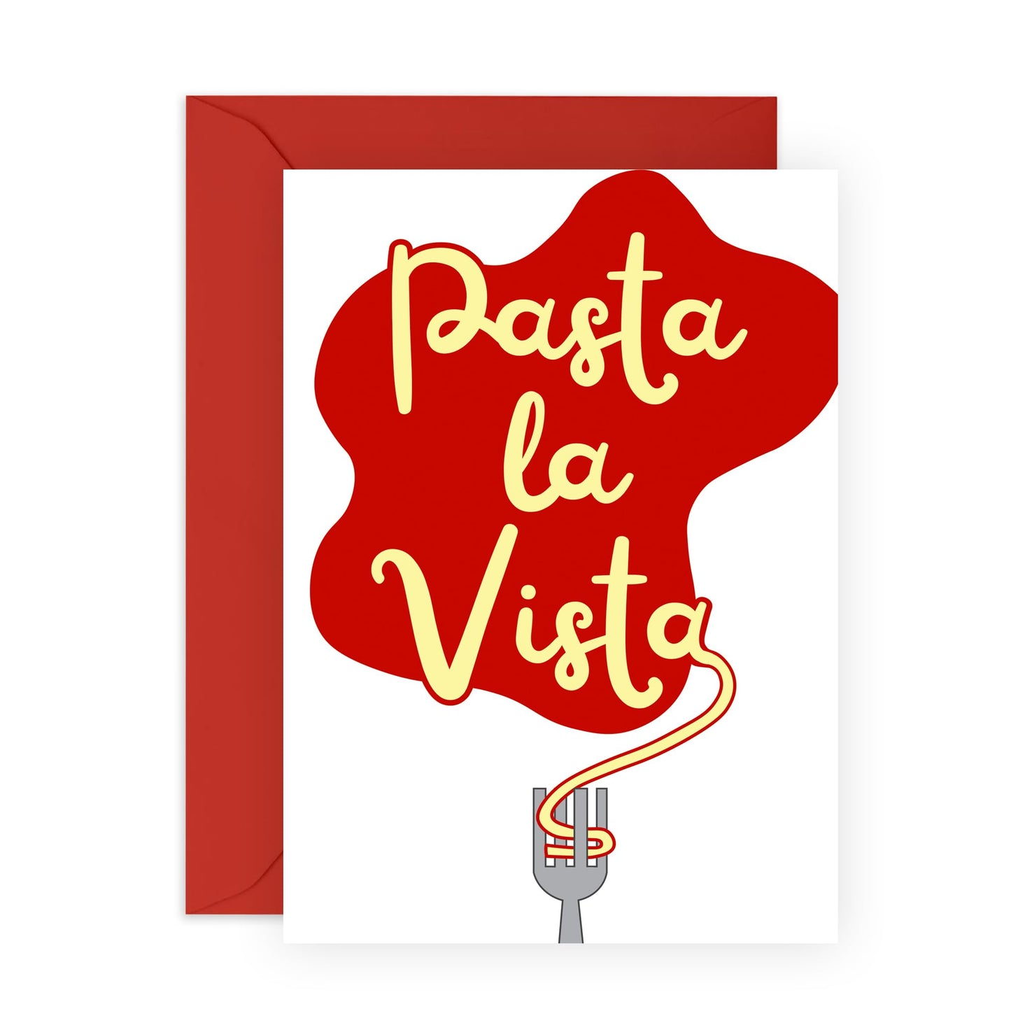 Happy Birthday Card on Drinking - 'Pasta La Vista' - Gifts for Friends, Wife, Husband, Him, Her, Siblings, Sis, Family, Bestie, BFF - Italian- Comes with Fun Stickers