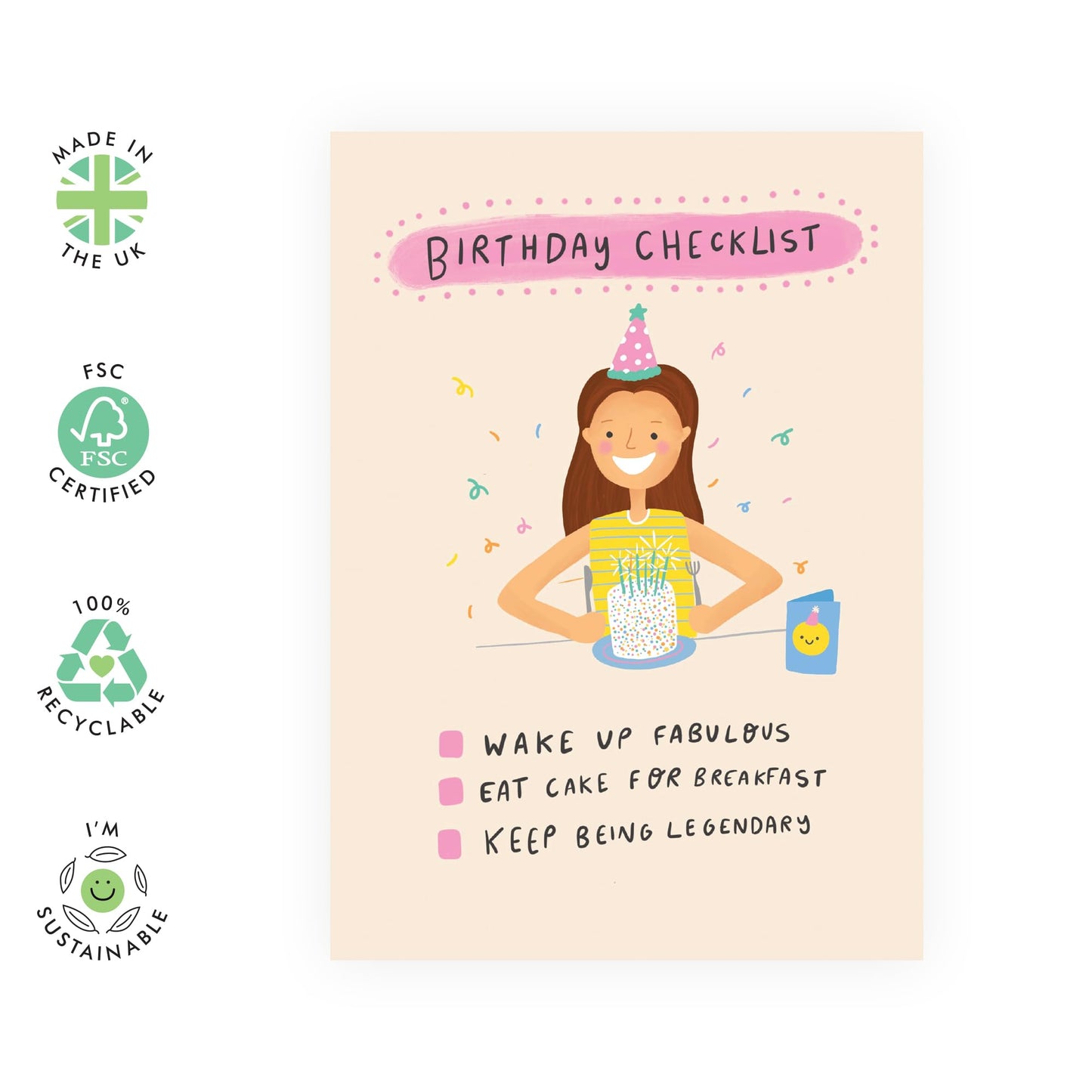 Birthday Card For Women - Birthday Checklist - Happy Birthday Mom Card - Daughter Birthday Card For Girls - Cheeky Gifts For Female Friends - Comes With Cute Stickers By Central 23