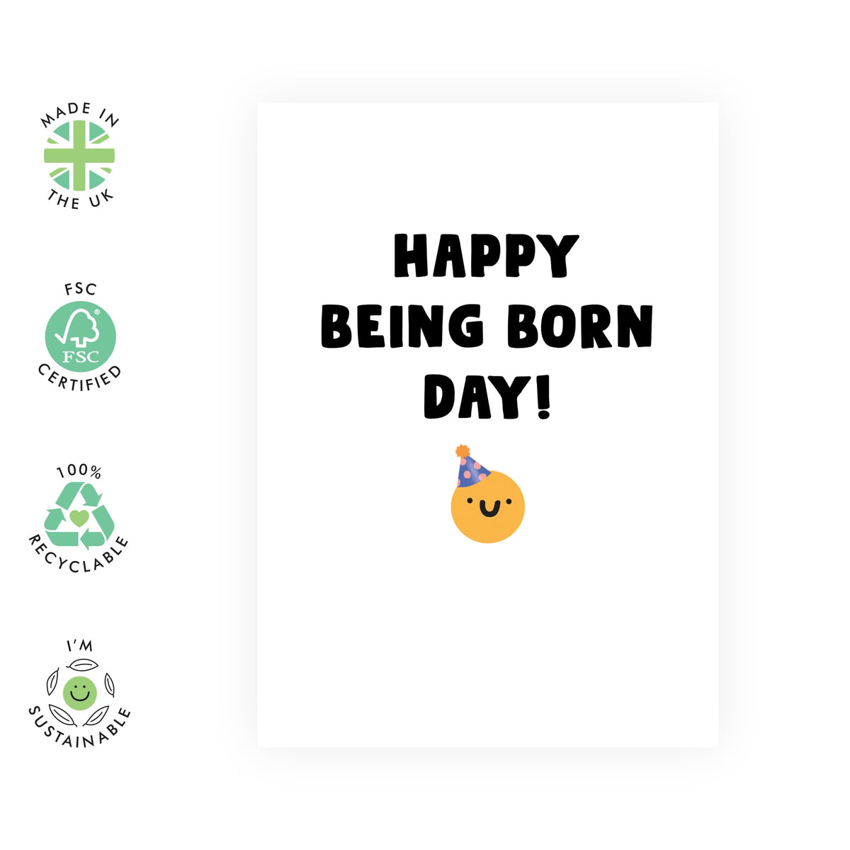 Cute Birthday Cards For Friends - Happy Being Born Day! - Happy Birthday Cards For Women Men Girls Boys - Gifts For Him Her Son Daughter - Comes With Stickers By Central 23
