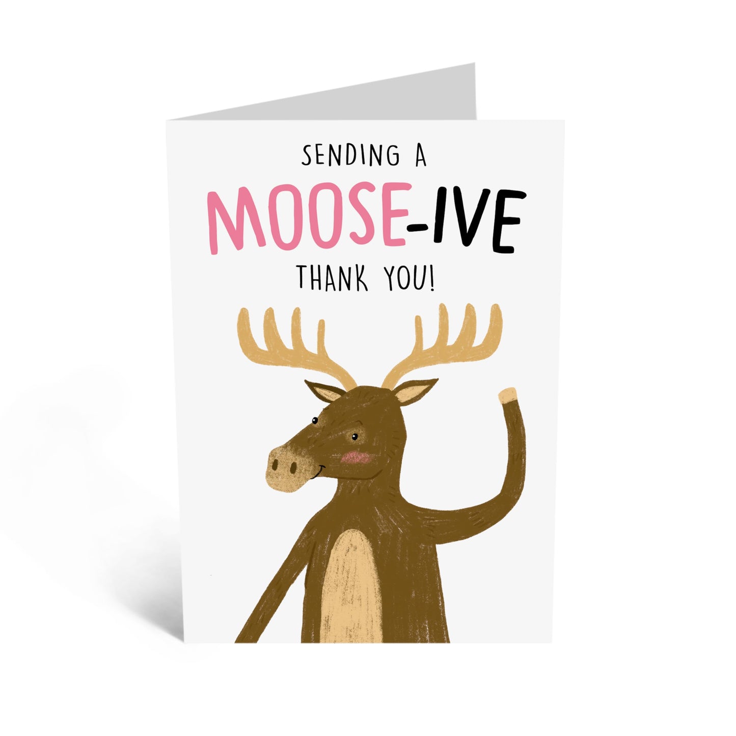 Playful Greeting Card - 'A MOOSE-IVE THANK YOU' - Perfect for Expressing Gratitude with a Fun Twist - Ideal for Friends, Family, or Colleagues - Comes With Stickers By Central 23