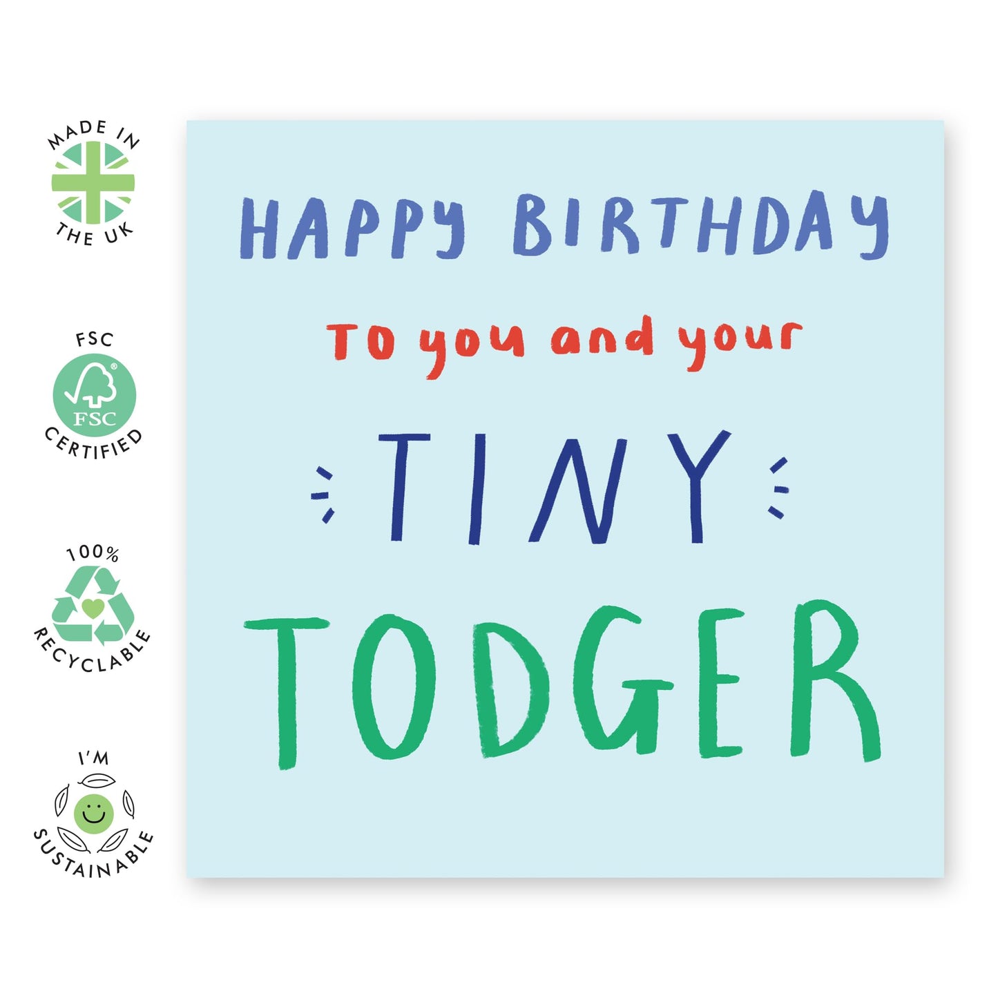 Rude Birthday Card For Men - Tiny T*dger - Funny Birthday Cards For Husband Boyfriend Partner - Naughty Greeting Cards For Him - Comes With Stickers - Blank Inside - By Central 23