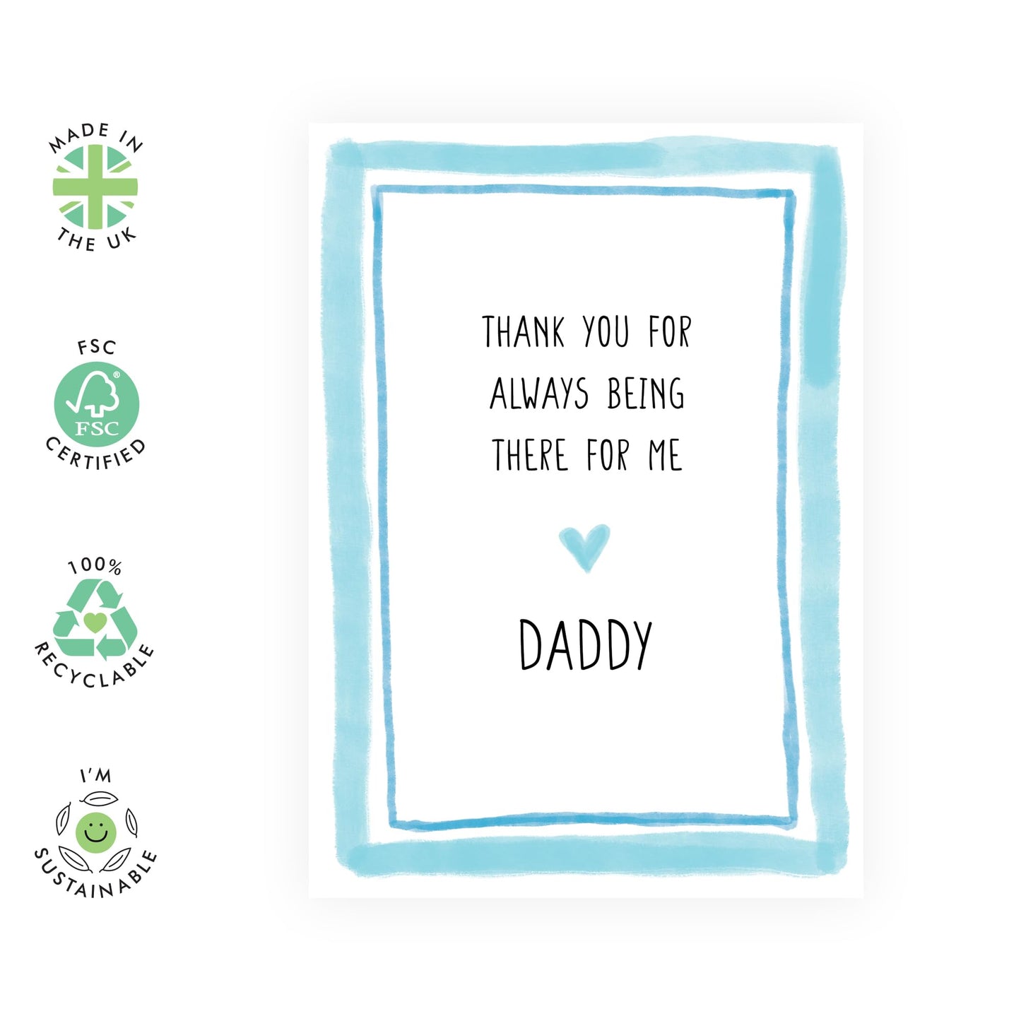 Birthday Card For Daddy - Thanks For Always Being There For Me - Father's Day Cards From Daughter Son - Happy Birthday Card For Dad - Gifts For Him Men Pop Papa - Comes With Stickers By Central 23