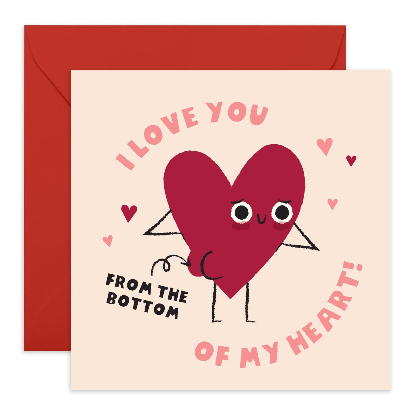 Romantic Anniversary Card For Him - Bottom Of Heart 1 - Sweet Wedding Anniversary Card For Husband Wife - Valentines Card For Girlfriend Boyfriend Partner - Comes With Fun Stickers By Central 23