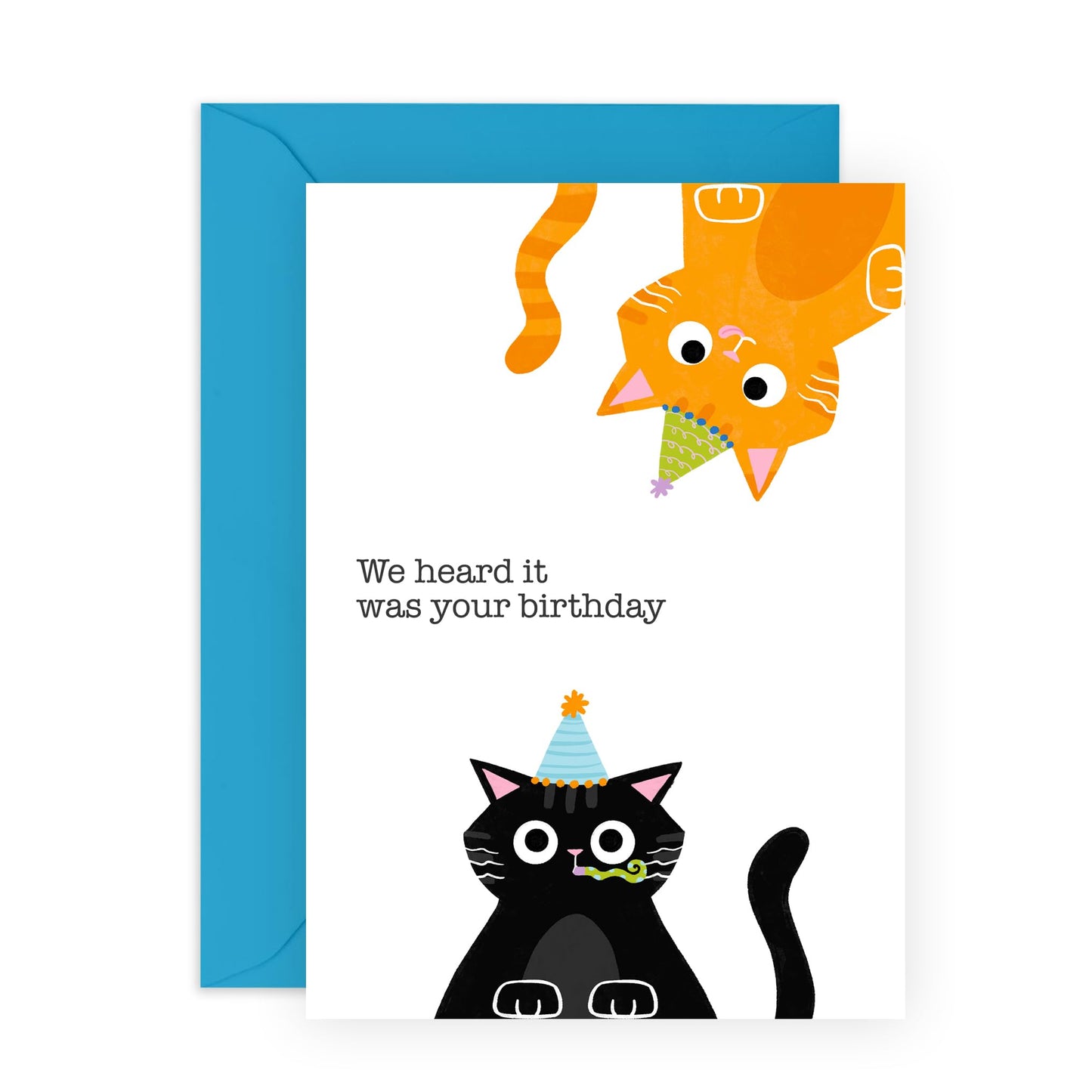 Funny Birthday Card For Men Women - We Heard It Was Your Birthday - Cat Birthday Card For Her - Gifts For Cat Lovers - Comes With Stickers - By Central 23