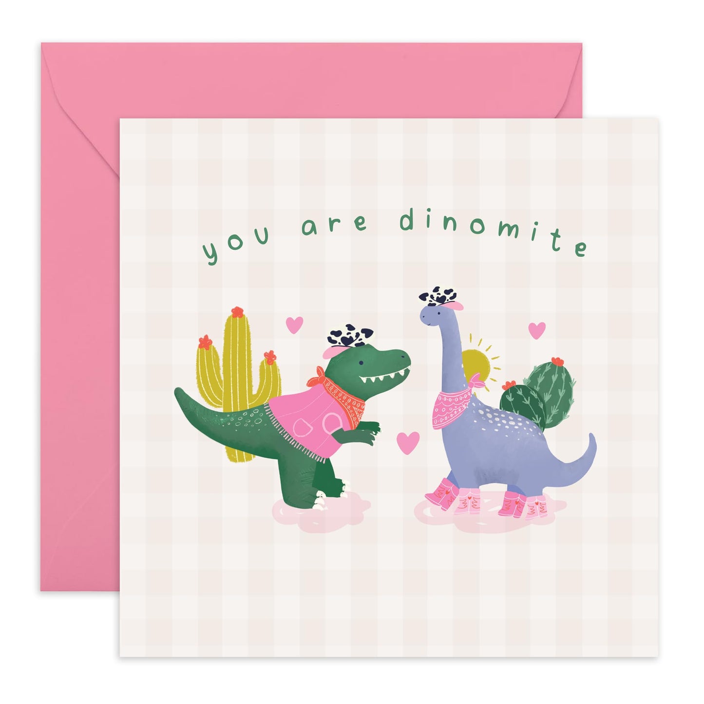Cute Love Card For Him Her - 'You Are Dinomite' - Gifts for Babe, Girlfriend, Boyfriend, Husband, Wife - Valentines Day Dinosaurs - Comes with Fun Stickers