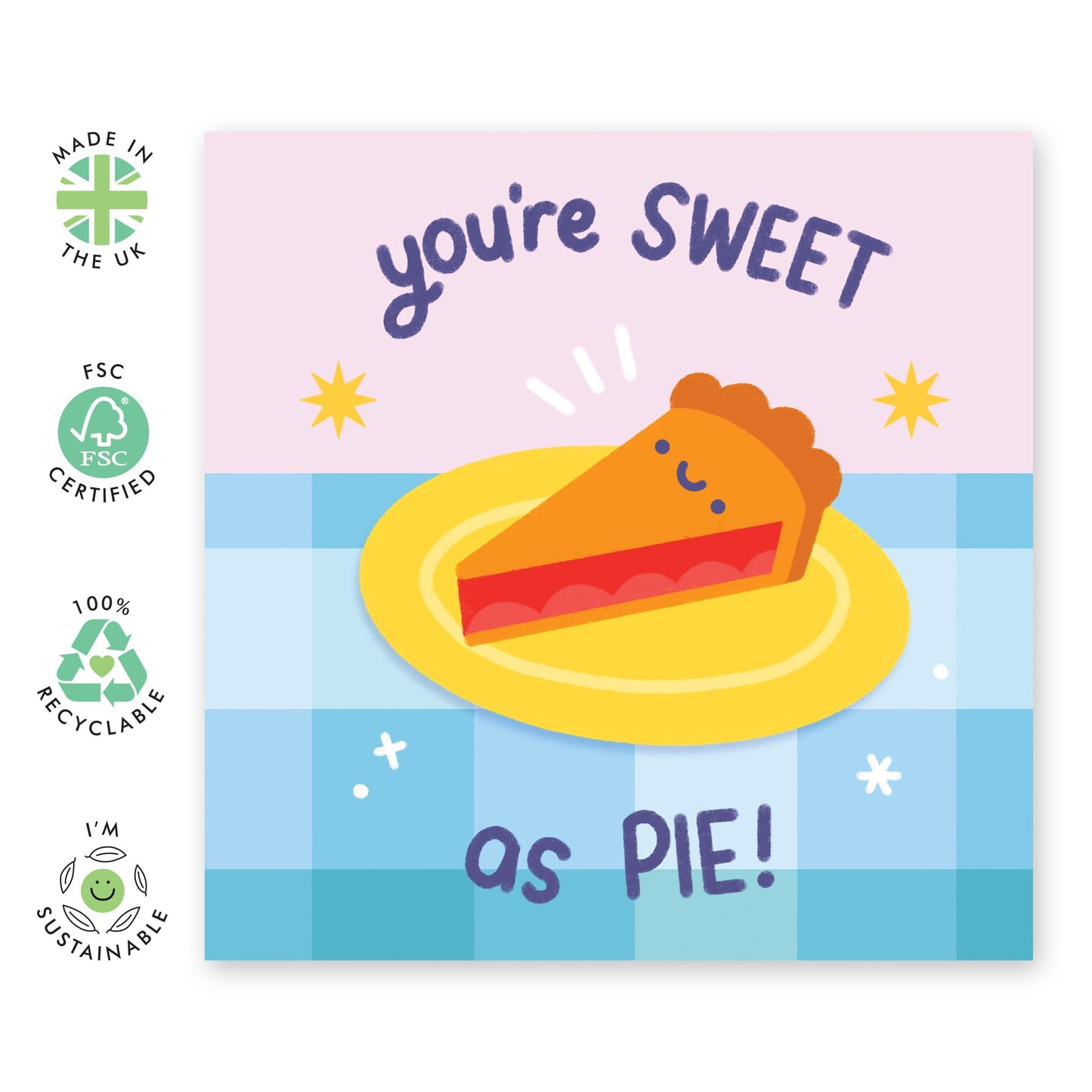 Wedding Anniversary Card For Wife Husband - Pie - Funny Anniversary Cards For Boyfriend Girlfriend - Romantic Card - Valentines Cards For Couples - Comes With Stickers By Central 23