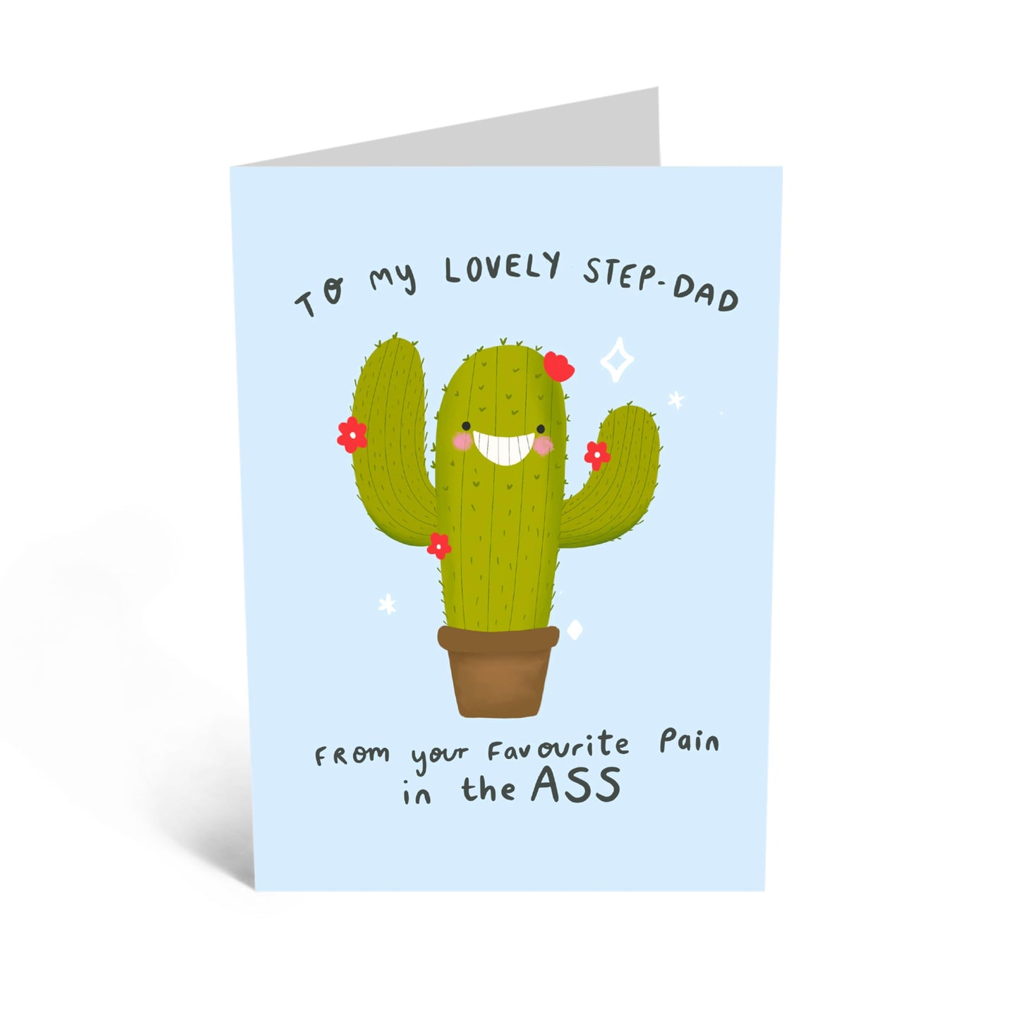 Step Dad Birthday Cards Funny - From Your Favourite Pain In The A - Cactus Jokes Pun Humour - Father's Day Card For Stepdad - I Love You Gifts For Men Stepfather - Comes With Stickers By Central 23
