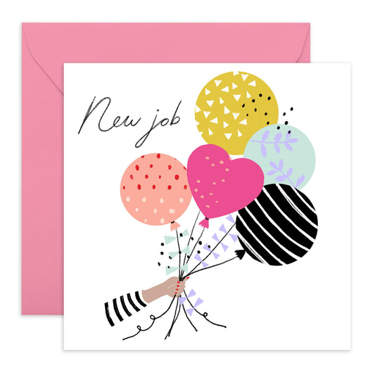 Leaving Cards Colleagues - New Job Balloons - Congratulations New Job Card For Women Men - New Job Card - Good Luck Card Colleague - Goodbye Cards - Comes With Fun Stickers By Central 23