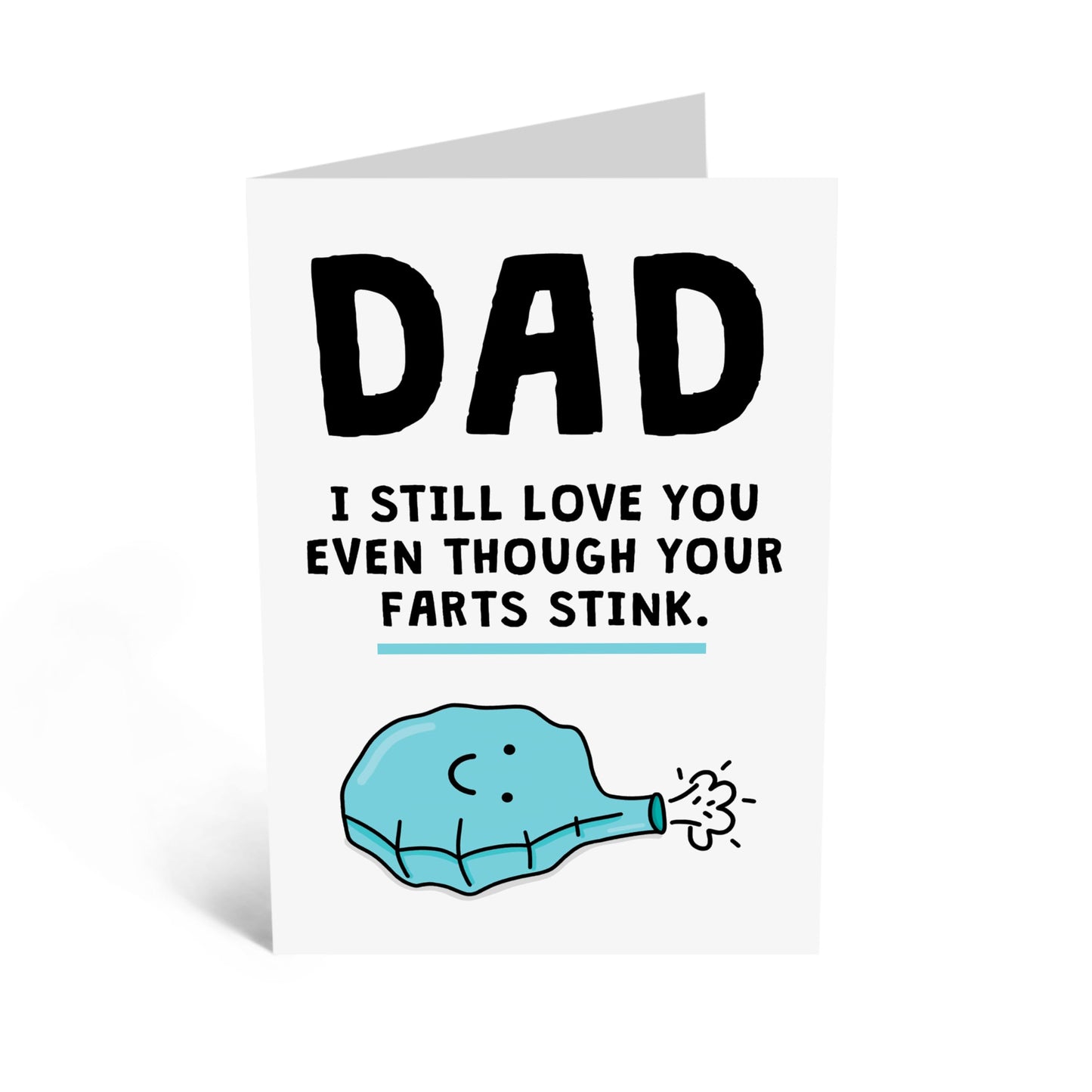 Funny Card - 'DAD FARTS' - For Dads Daddy's Pops Fathers Stepdad - Perfect for Sharing a Laugh and Lightening the Mood - Ideal for Any Day or Special Occasion - Comes with Stickers by Central 23