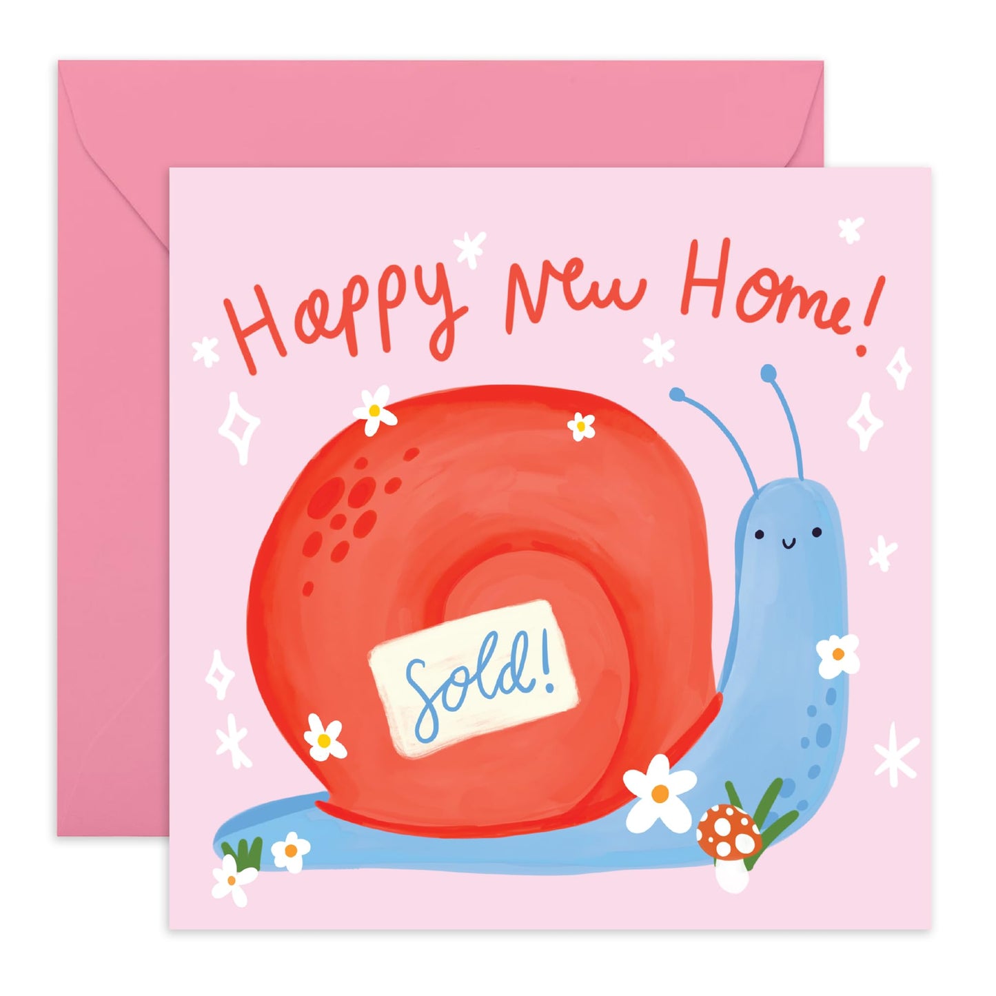 New Home Card - New Home Snail - Congratulations Card For New House - Leaving Card For Men Women - Moving Away - Gifts For Colleagues Friends - Comes With Stickers By Central 23