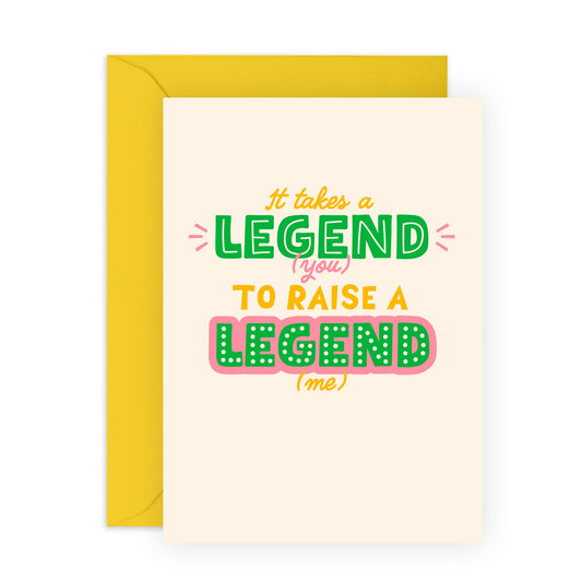 Birthday Card For Women Men - Takes-a-legend-to-raise-one - Mothers Day Cards For Mum Aunt Nan - Fathers Day Cards For Dad Uncle - Greeting Cards From Son Daughter - Comes With Stickers By Central 23