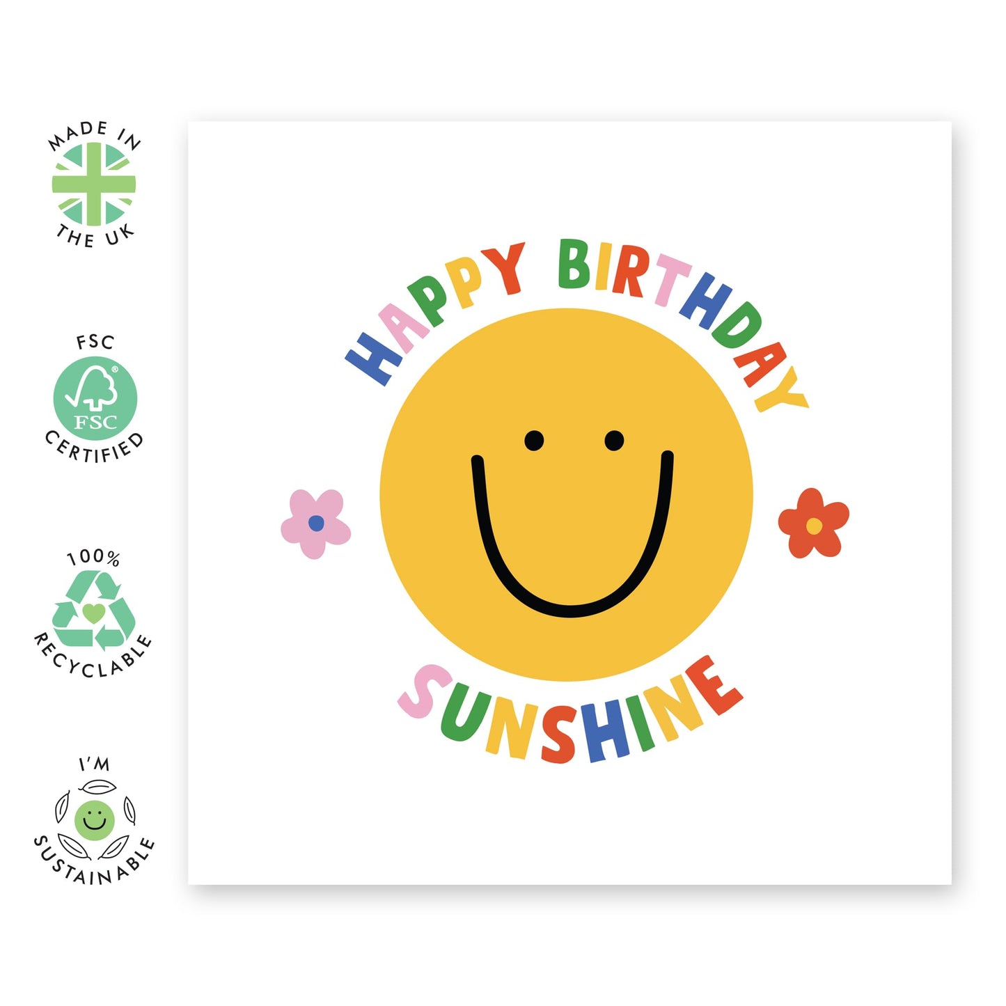 Birthday Card - 'Sunshine' - For Anyone - Bright and Cheerful - Perfect for Celebrating a Special Birthday with Warmth and Joy - Make Their Day Extra Special - Comes with Fun Stickers by Central 23