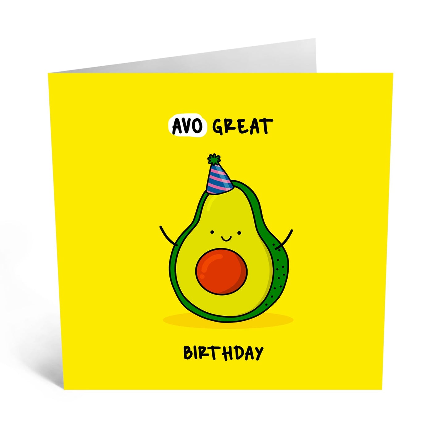 Cool Birthday Card - 'AVO GREAT BIRTHDAY' - Perfect for Adding a Fun and Playful Touch to Birthday Celebrations - Ideal for Him, Her, Friends, Family, Colleagues - Comes With Stickers By Central 23