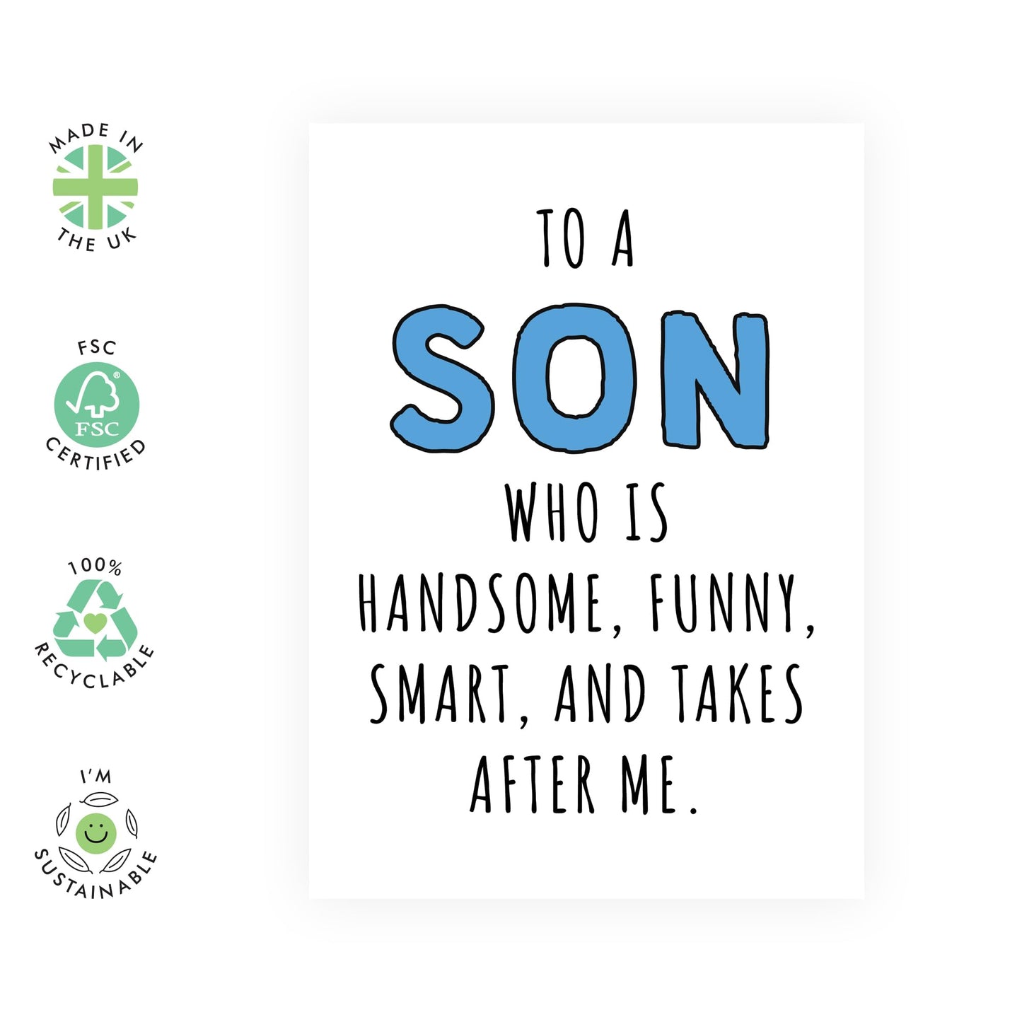 Sweet Birthday Cards For Men - Son - Birthday Greeting Cards For Son - From Mummy Daddy - Comes With Fun Stickers By Central 23