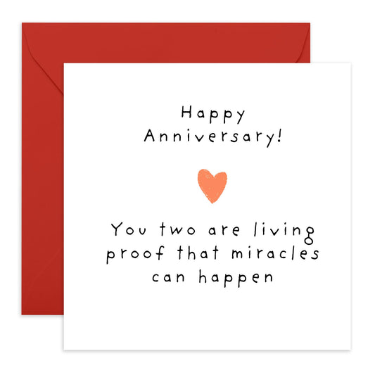 Romantic Anniversary Card - 'ANNIVERSARY MIRACLE' - Perfect for Celebrating Love and Special MUMents with Heartfelt Sentiment - Ideal for Partners Spouses Couples - Comes With Stickers By Central 23