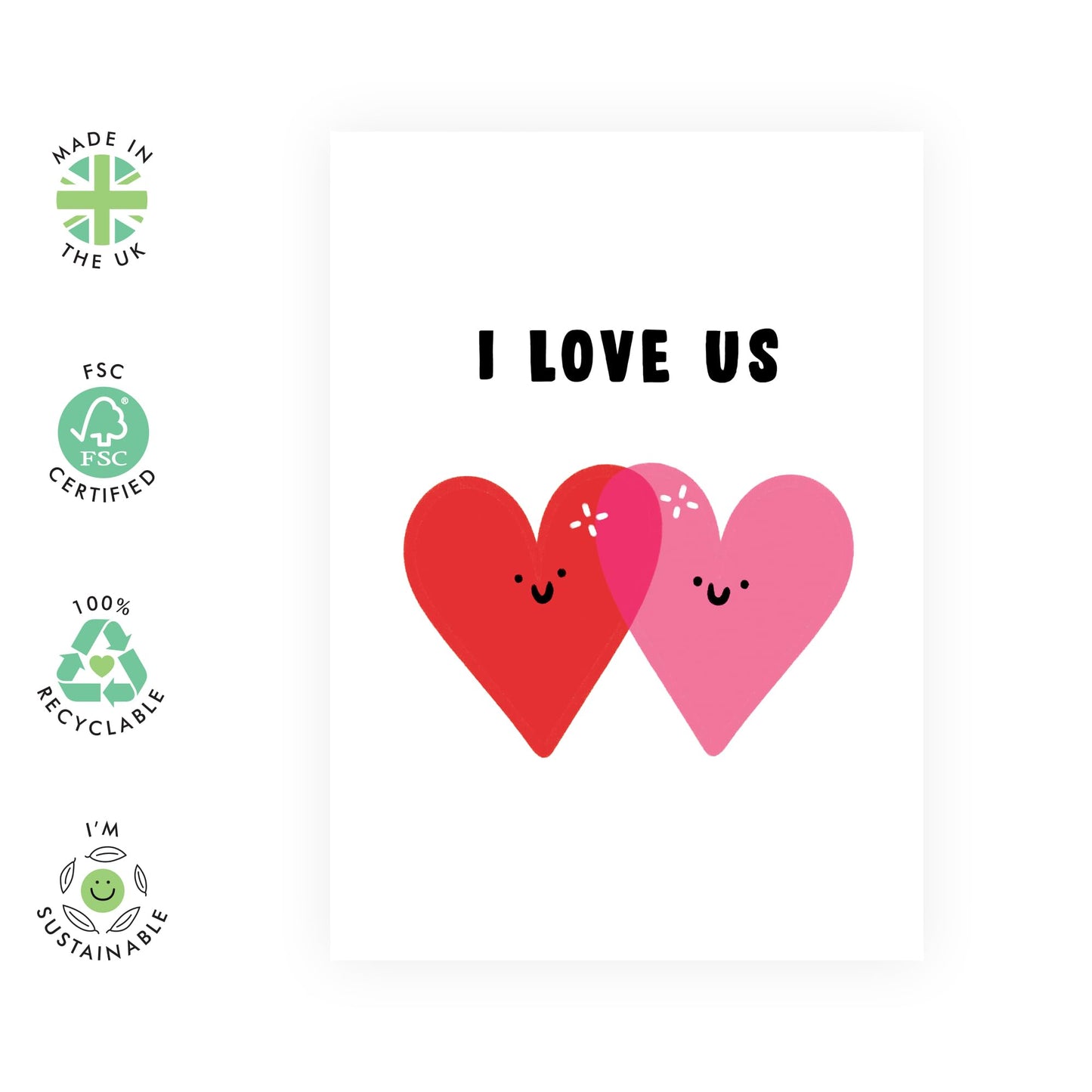 Valentines Day Card Girlfriend Boyfriend - I Love Us - Anniversary Card For Couple - Greeting Cards For Fiance - Husband Wife - Comes With Fun Stickers By Central 2