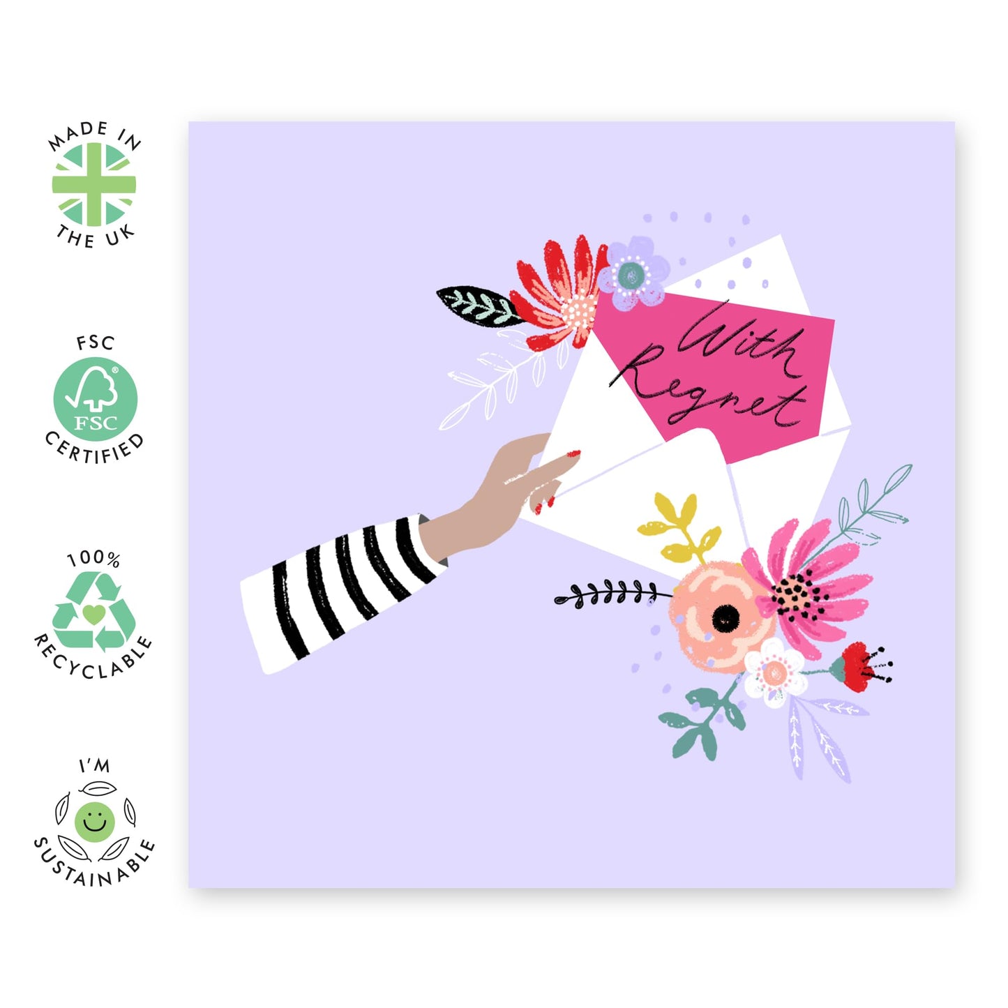 Wedding Regret Card From Guest - With Regret Envelope Purple - Wedding Invitations Groom Bride - Wedding Invitation Declined Card - Rsvp Reply Card Entourage - Comes With Fun Stickers By Central 23