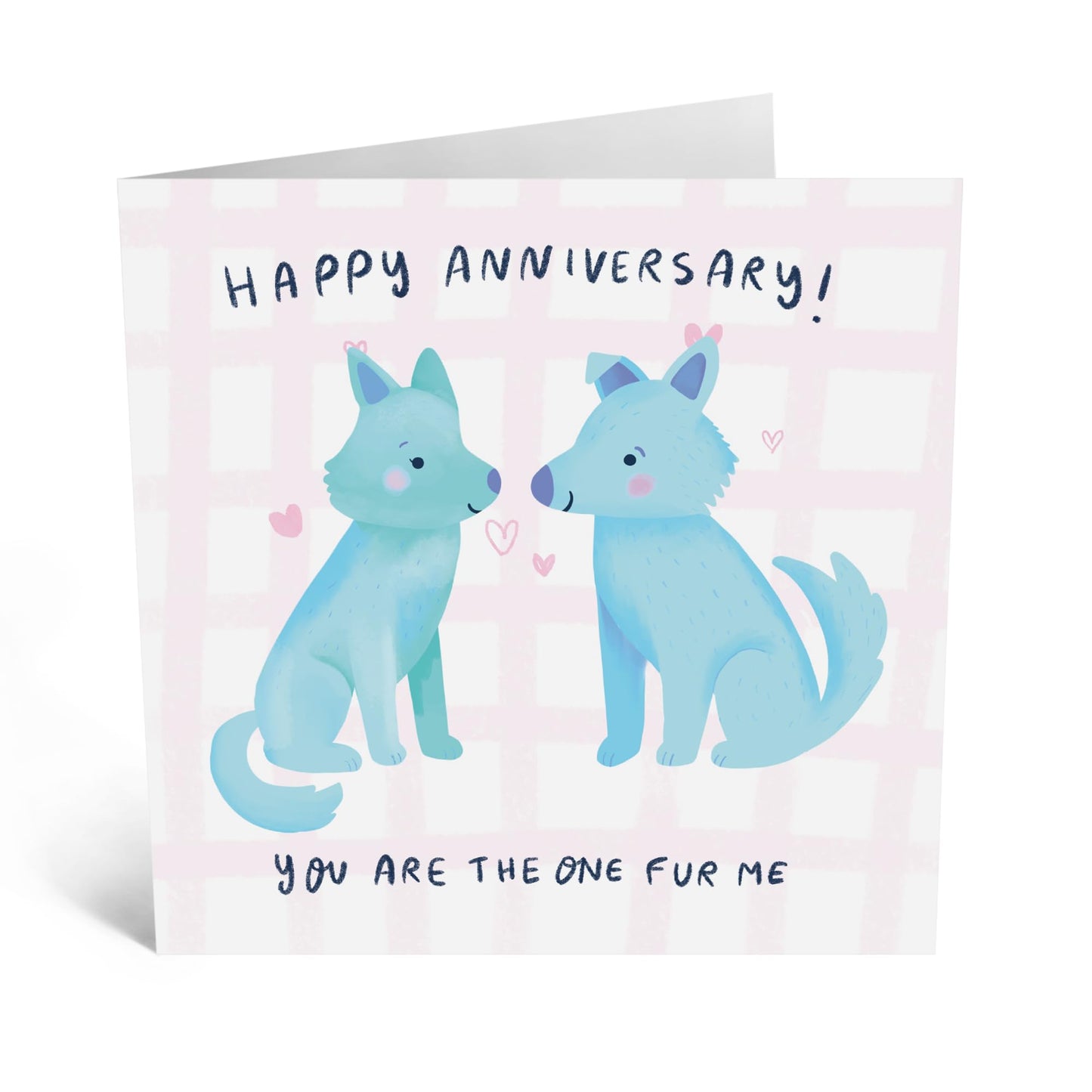 Anniversary Greeting Card - 'HAPPY ANNIVERSARY WOLVES' - Perfect for Celebrating with a Wild Romance - Ideal for Adding Bold Personal Touch to Your Special Day - Comes With Stickers By Central 23