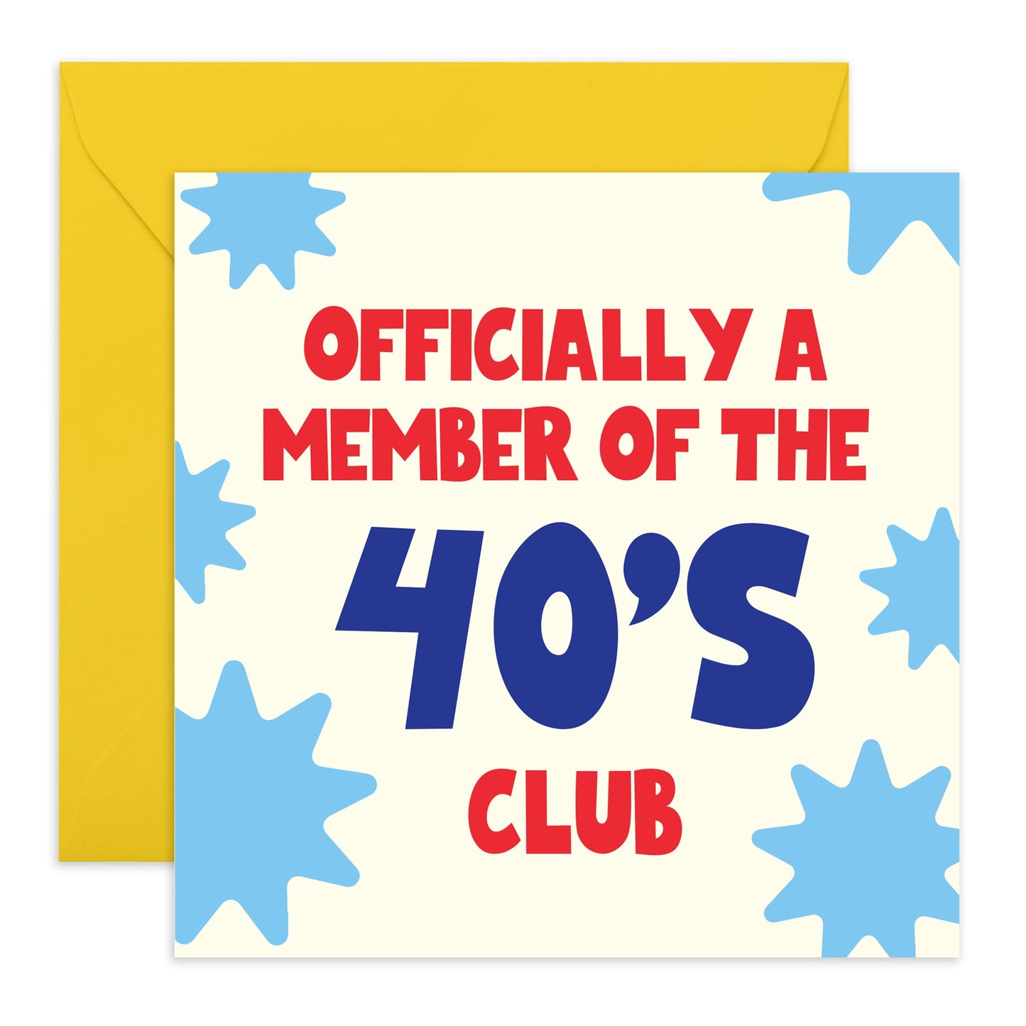 40th Birthday Card Women Men -40's Club - Birthday Greeting Card - Her Him - Wife Husband - Brother Sister - Happy Fortieth Birthday Greeting Card Friend - Comes With Fun Stickers By Central 23