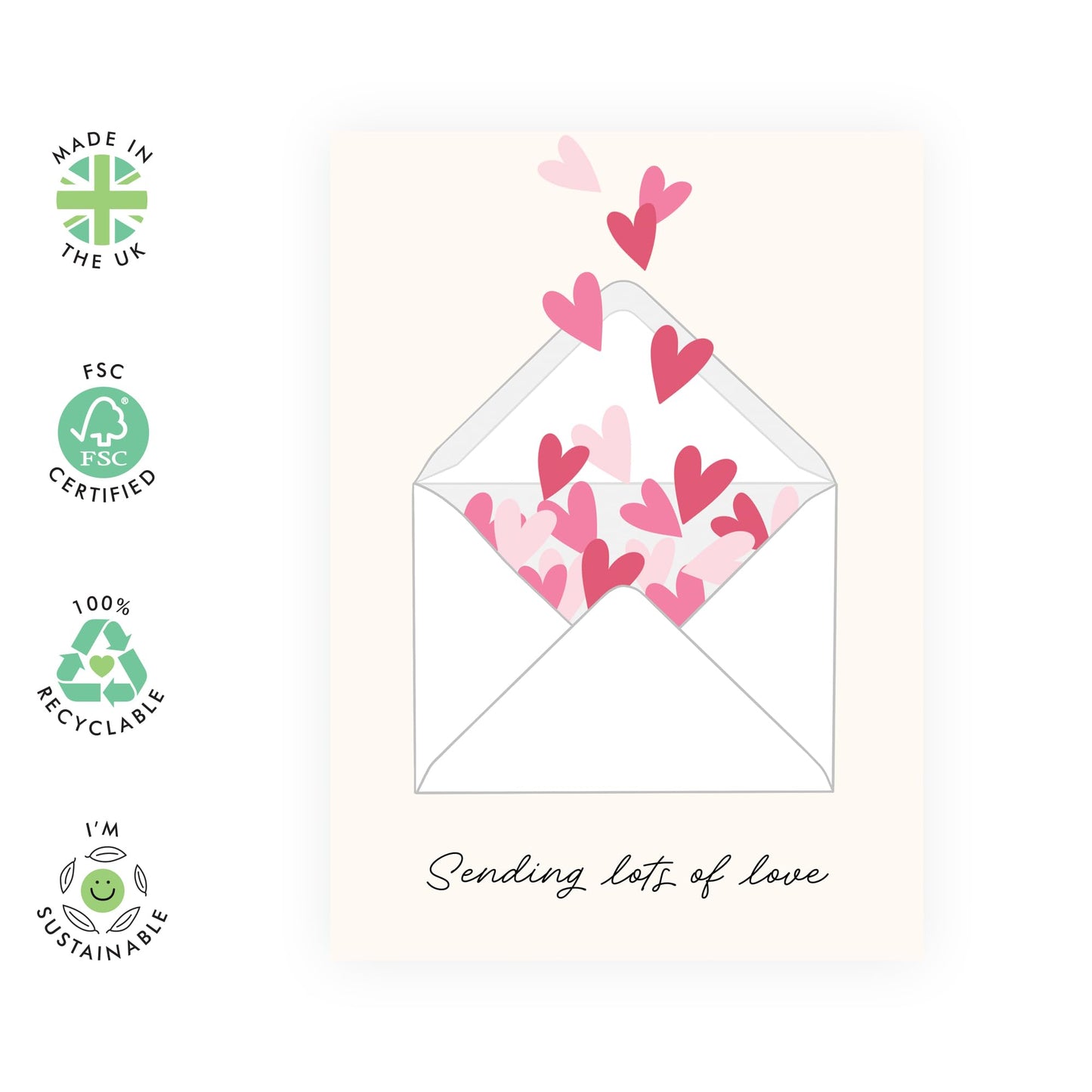 Thoughtful Greeting Card for Friends and Family - "Sending Lots of Love" - Gifts for Him, Her, Neighbour, Colleagues, Coworkers, Niece, Nephew, Nana, Grandpa, Grandma - Mail - Comes with Fun Stickers