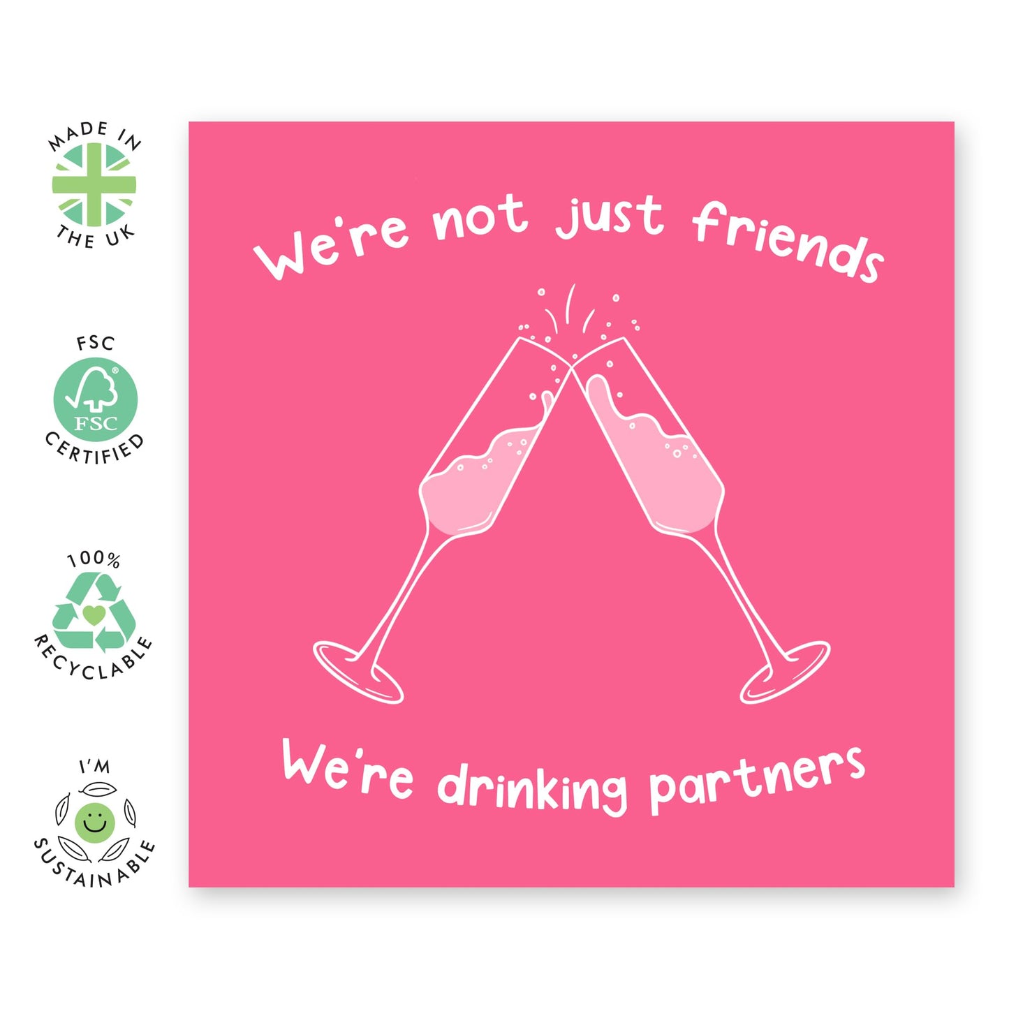 Best Friend Birthday Card For Women - Not Just Friends Drinking Partners - Heartfelt Greeting Cards For Friends Bestie Bff - Gifts For Her Female Girlfriends - Comes With Fun Stickers By Central 23
