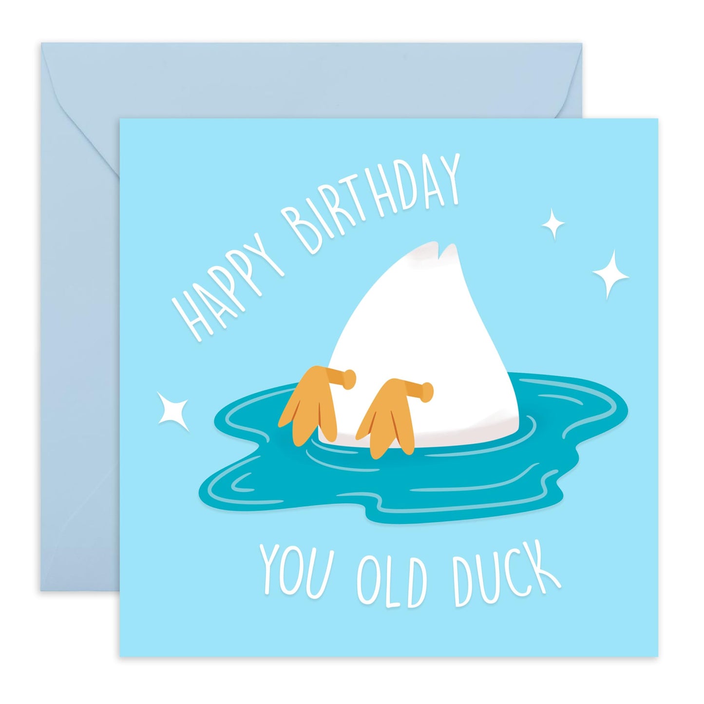 Happy Birthday Card For Men Women - Happy Birthday You Old Duck - Hilarious Greeting Cards For Her Him - Gifts For Mum Dad Sister - Gift From Son Daughter - Comes With Fun Stickers - By Central 23