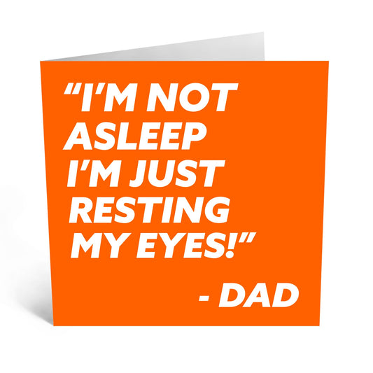 Central 23 Clever Greeting Card - 'NOT ASLEEP DAD' - For Dads Who Are Always Alert - Funny Gift for Father’s Day or Any Occasion - Celebrate Vigilance with a Witty Twist - Comes with Stickers