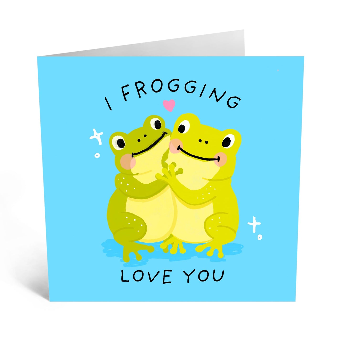 Greeting Card - 'Froggin Love You' - For Boyfriend, Girlfriend, Husband, Wife, - Ideal for All Occasion - Perfect for Adding a Smile to Their Day - Comes with Fun Stickers by Central 23