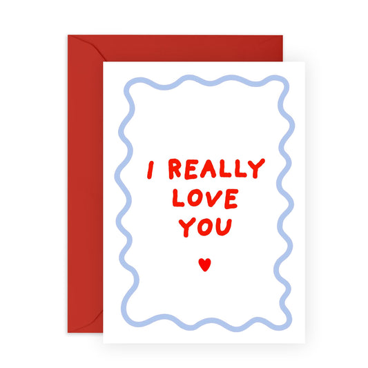 I Love You Card For Special Friend - I Really Love You - Boyfriend Anniversary Card - Valentines Day Cards For Girlfriend - Sweet Love Note - Comes With Stickers By Central 23