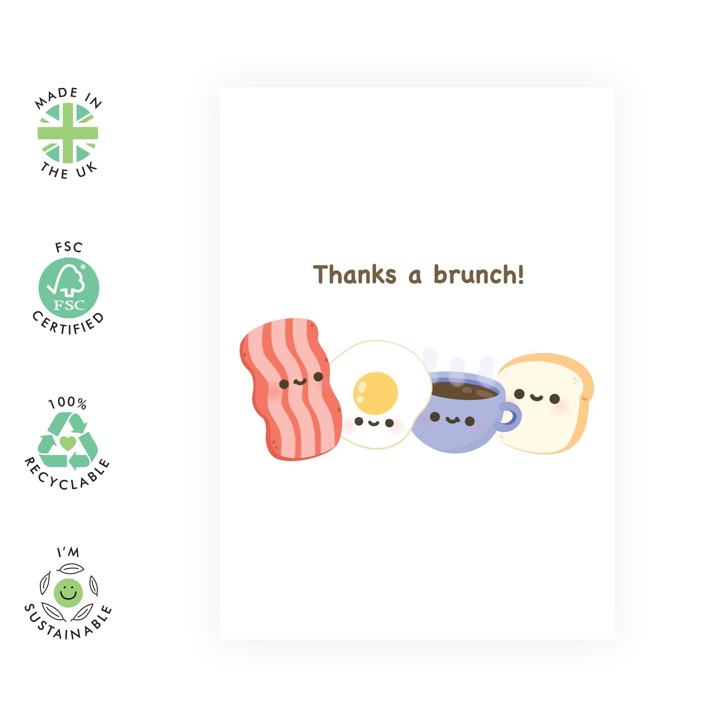 Mum Birthday Card - Thanks A Brunch - Pun - Dad Gifts From Daughter Or Son - Funny Thank You Cards For Men Women - For Him Her - Comes With Stickers - By Central 23