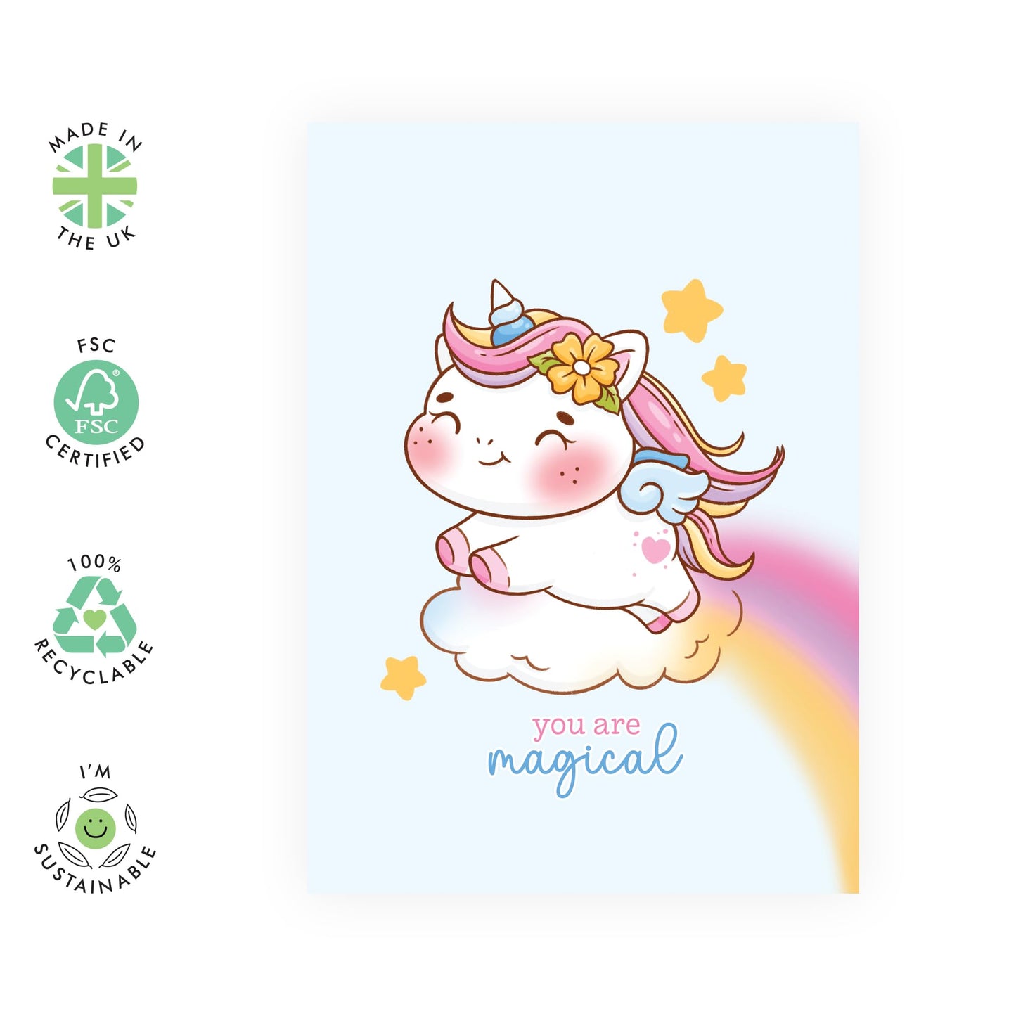 Enchanting Card - 'YOU ARE MAGICAL, UNICORN' - Perfect for Birthdays, or Any Other Special Occasion - Show Your Appreciation with This Whimsical Unicorn - Includes Envelope and Stickers by Central 23