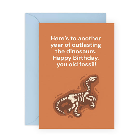 Cheeky Dad Birthday Cards - Another Year Of Outlasting The Dinosaurs - Funny Mum Birthday Card - Nan Grandad Gifts - Humorous Greeting Cards For Men Women - Comes With Stickers - By Central 23