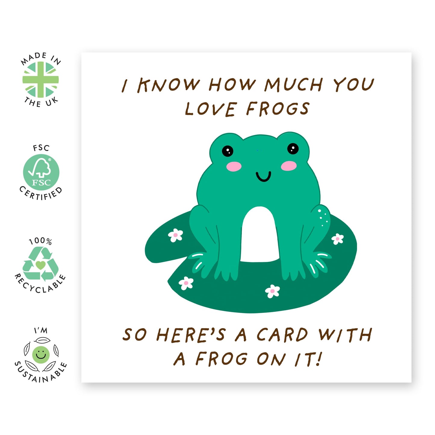 Birthday Card Someone Who Is Into Frogs - 'Card With Frog On It' - Gifts for Him, Her, Wife, Friends, Sister, Brother, Colleagues - I Though Of You - Comes with Fun Stickers