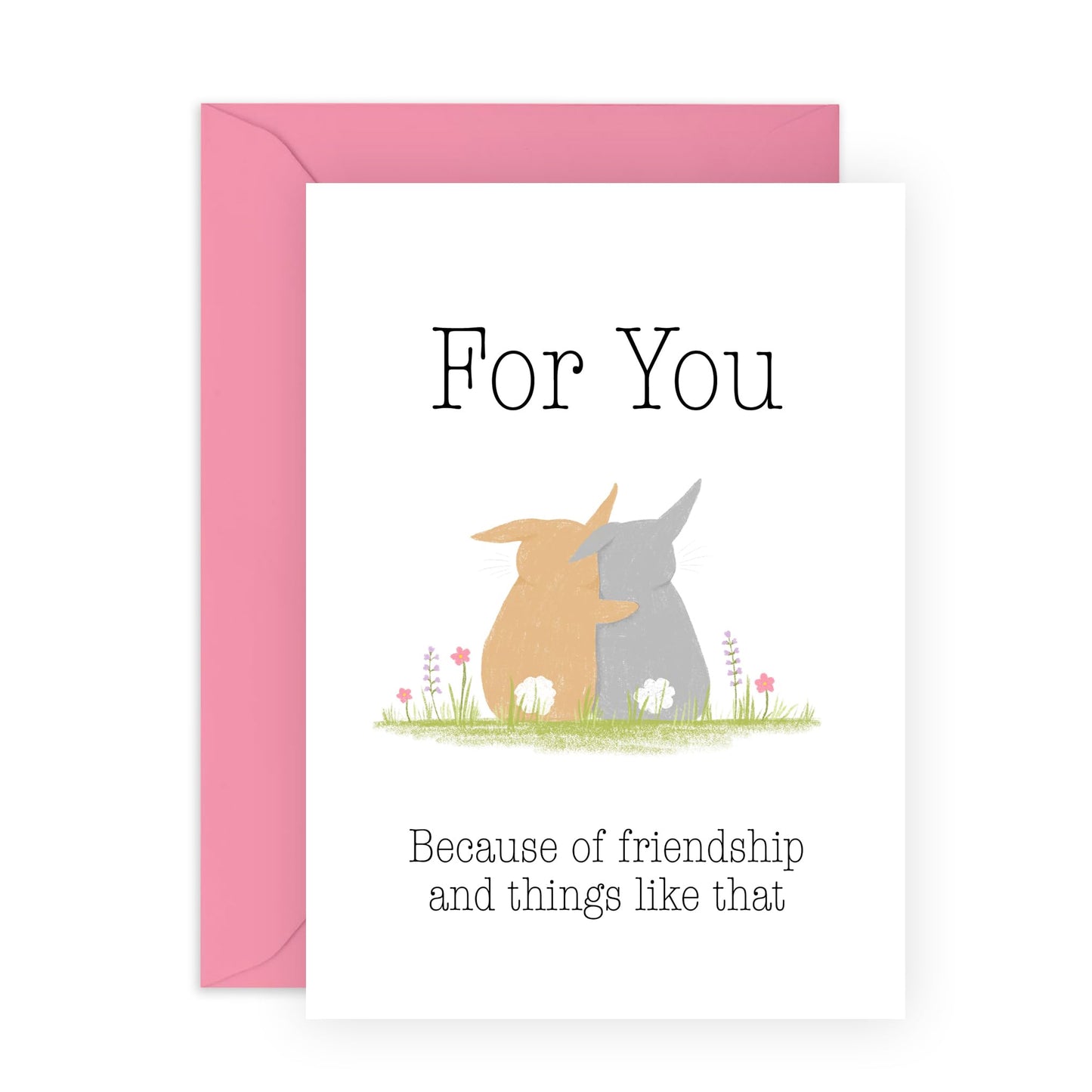 Best Friend Birthday Card - Friendship And Things Like That - Bunny Birthday Cards For Women - Appreciation Thank You Gratitude - Cute Gifts For Female Friends - Comes With Stickers - By Central 23