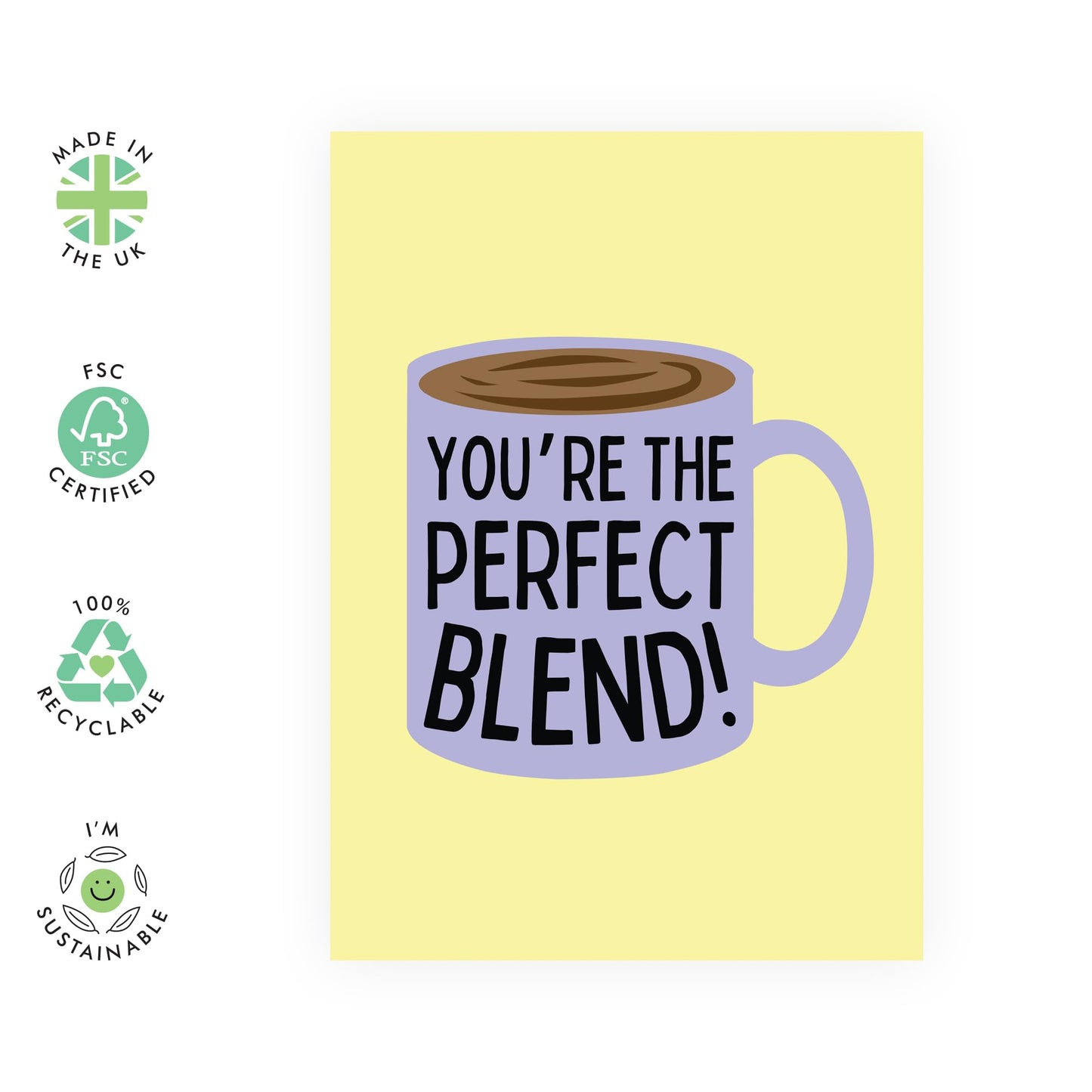 I Love You Card For Girlfriend - You're The Perfect Blend - Coffee Anniversary Card For Partner - Boyfriend Birthday Card - Valentine Love Gifts For Him Her Fiance - Comes With Stickers By Central 23