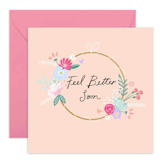 Feel Better Soon Cards And Envelope - Get Well 18 - Speedy Recovery Him Her - Floral Greeting Card - For Girl Friends - Sending Healing Hugs Cards For Men Women - Comes With Stickers - By Central 23