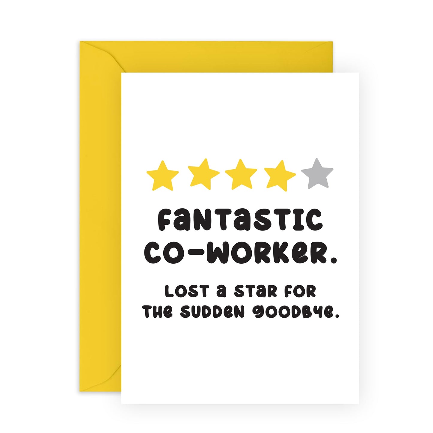 Hilarious Leaving Card - 'Fantastic Co-Worker' - Jokes for Colleagues, Partners, BFF, Besties, Office Mates,Work Mate, Bruv, - 4 Stars - Comes with Fun Stickers