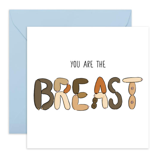 Hilarious Birthday Card - 'You Are The Breast ' - Gifts for Besties, BFFs, Best Friends, Sisters, Gals, Ladies, Her, Wife - Breast Friends - Comes with Fun Stickers
