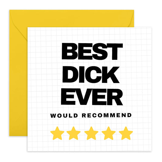 Funny Anniversary Card For Husband - Best D*ck Ever, Would Recommend - Valentine's Day Cards For Boyfriend Partner Him - Cheeky Gifts For Men - Comes With Stickers By Central 23