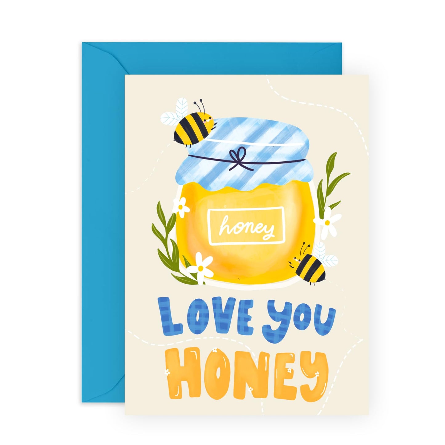Wife Anniversary Card From Husband - Love You Honey - I Love You Cards For Her Him - Sweet Boyfriend Birthday Cards - Gifts For Daughter Partner Girlfriend - Comes With Stickers By Central 23
