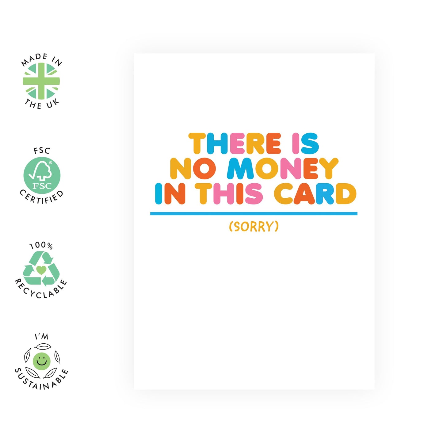 Funny Greeting Cards Birthday - There's No Money Inside - Prank Birthday Card Rainbow - Cheeky Gifts For Son Daughter Nephew Niece - Comes With Stickers By Central 23