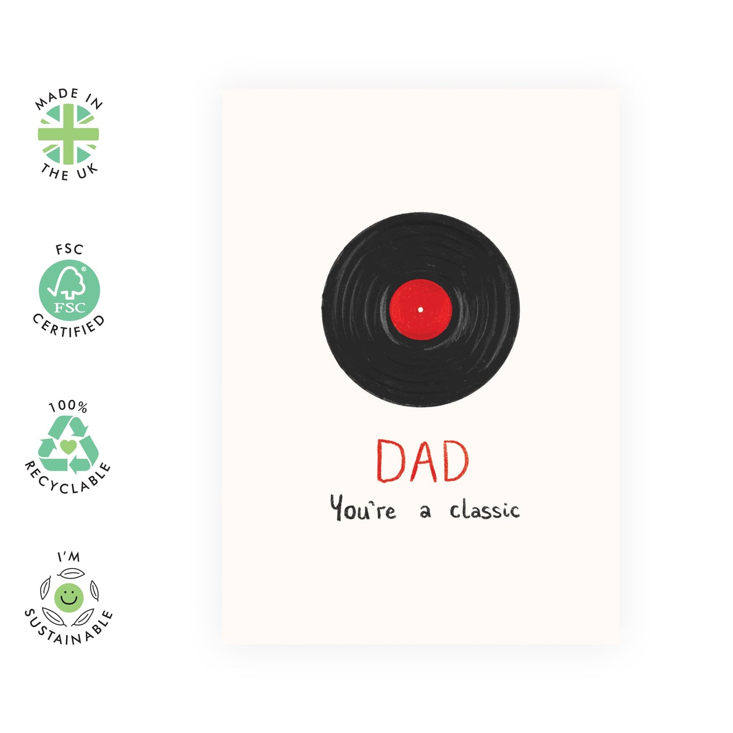 Dad Birthday Card - You're A Classic - Fun Greeting Cards For Birthday, Father's Day, Thank You, Any Occasion - Mens Birthday Cards - Gift For Him - Comes With Stickers - By Central 23