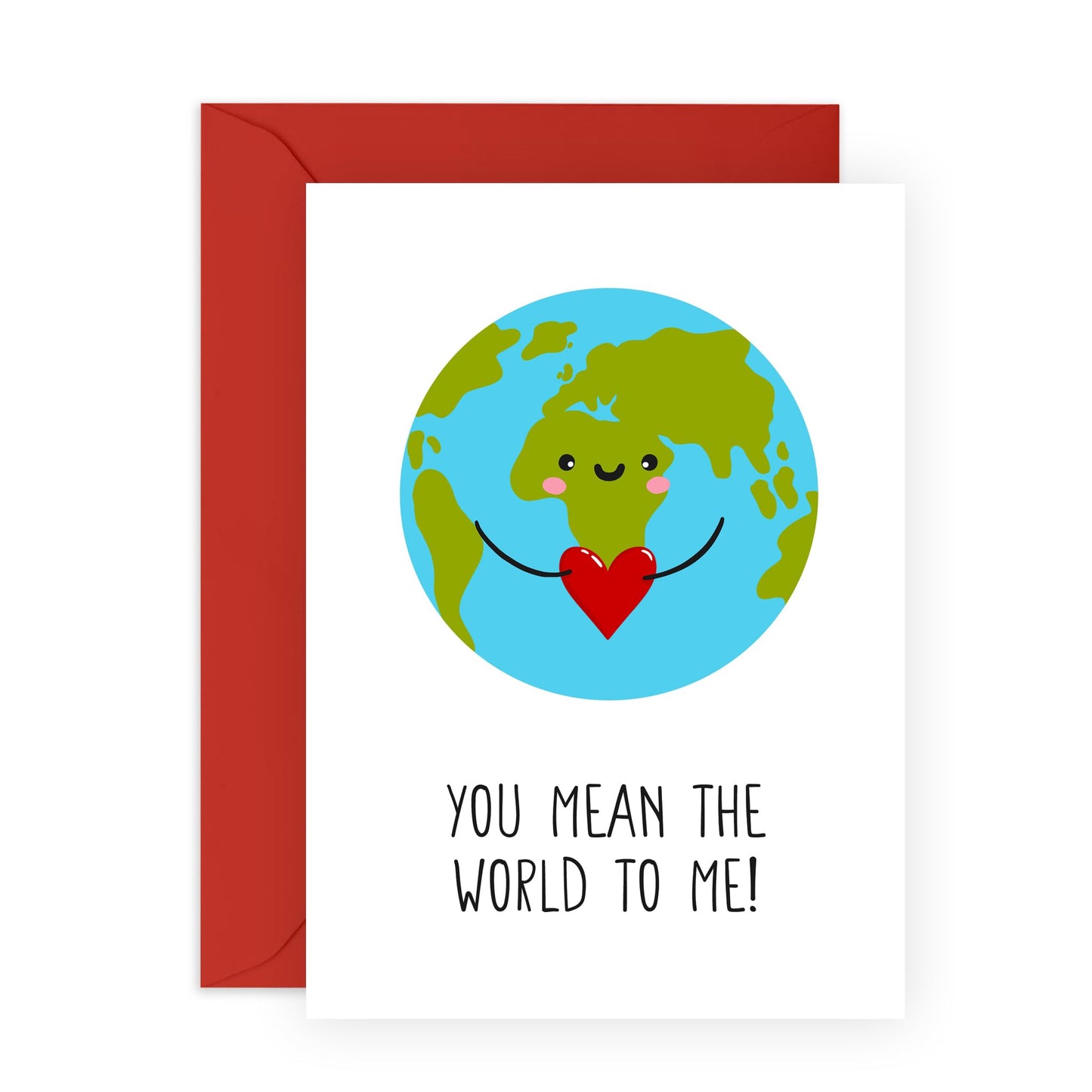 Warm & Sweet Greeting Card - 'You Mean The World To Me' - Gifts for Friends, Family, Her,Him, Bestie, BFF, Wife, Girlfriend, Spouse, Colleagues, Coworker - Earth - Comes with Fun Stickers