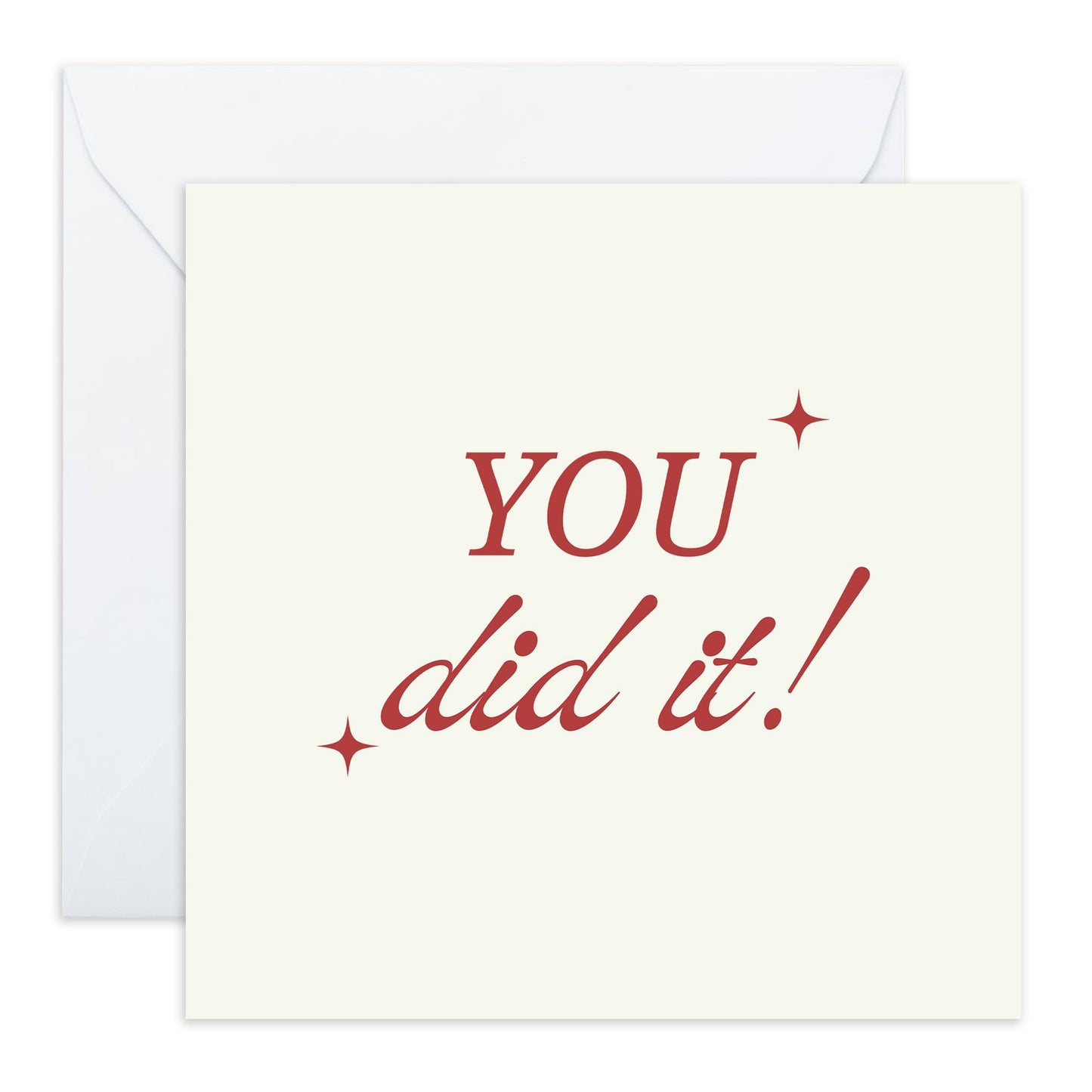 Congratulations Card - 'You Did It' - Gifts for Colleagues, Co-workers, Son, Daughter, Niece, Nephew, Family, Relatives, Students - Good Job - Comes with Fun Stickers