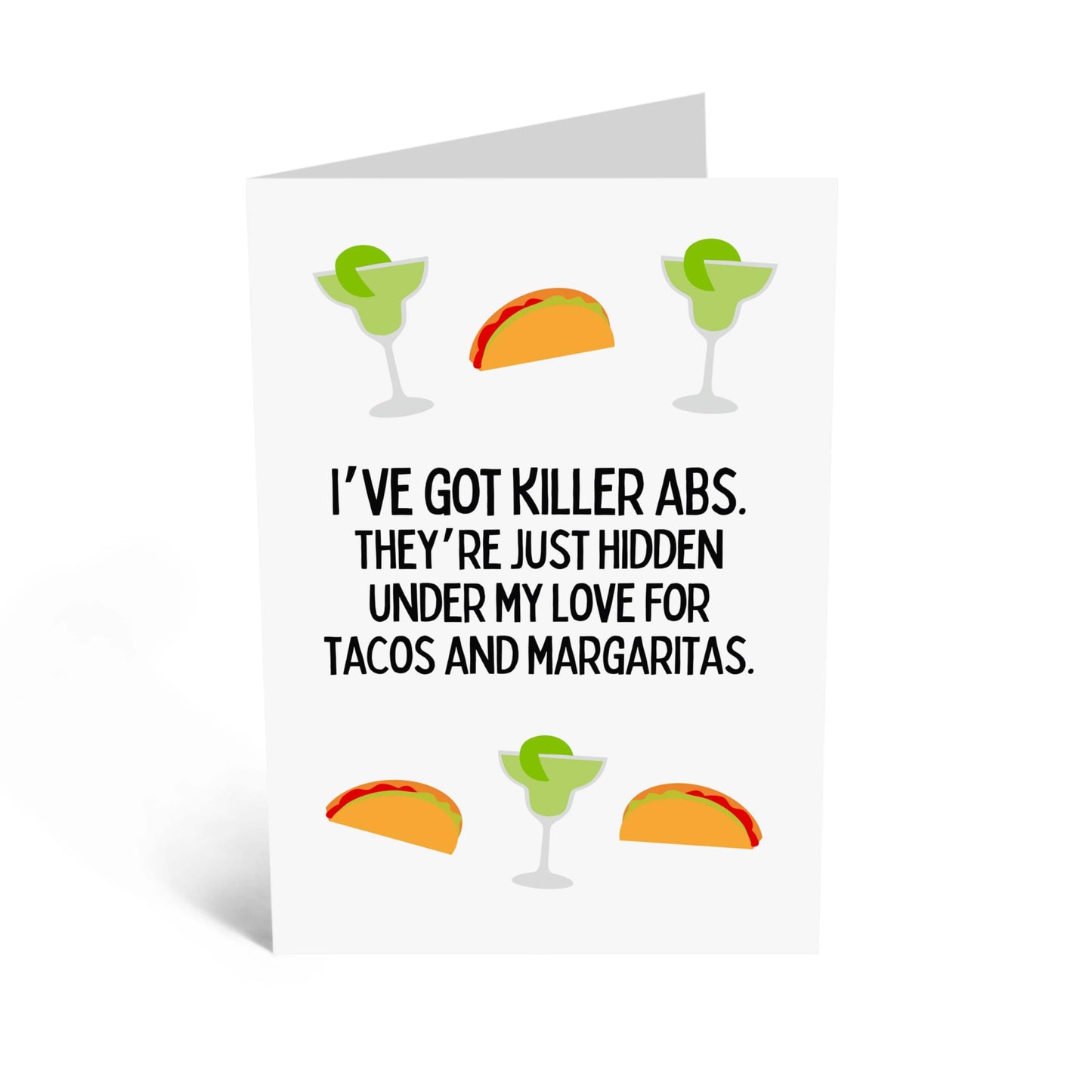 Funny Greeting Card - 'TACOS AND MARGARITAS' - Perfect for Celebrating Food with a Humorous Twist - Ideal for Him Her BFFs Wife Husband Family Boyfriend Girlfriend - Comes With Stickers By Central 23