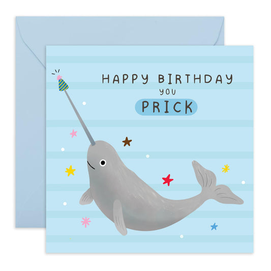 Birthday Card Joke - 'You Pr*ck'- Gifts for Mates, Colleague, Co-worker, Friends, Best Friends, BFF, Brother, Bro, Boyfriend, Him - Bday Celebration - Comes with Fun Stickers