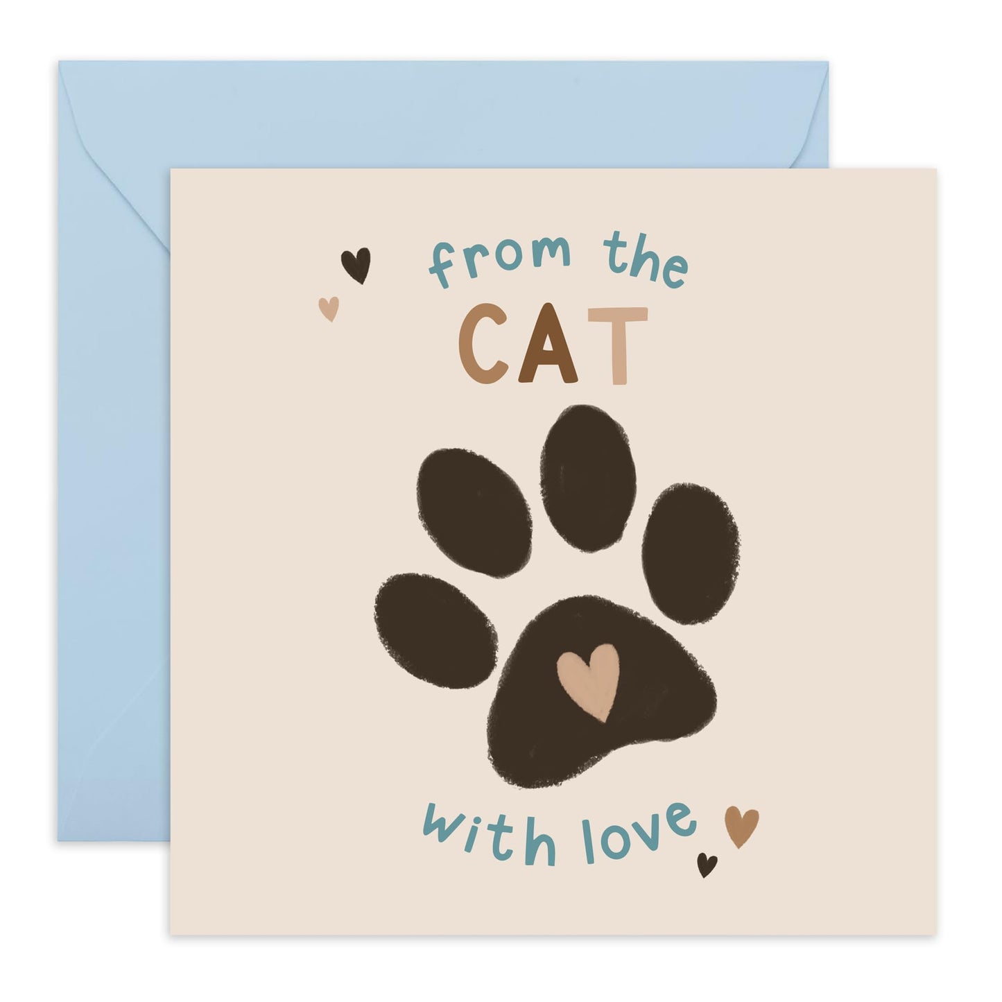 Cat Lover's Birthday Card - 'From The Cat' - Gifts for Her, Him, Fur Mum or Dad, Wife, Husband, Niece, Daughter, Son, Bestie, BFF, Friends, Her, Pet Owners - Paw Print - Comes with Fun Stickers